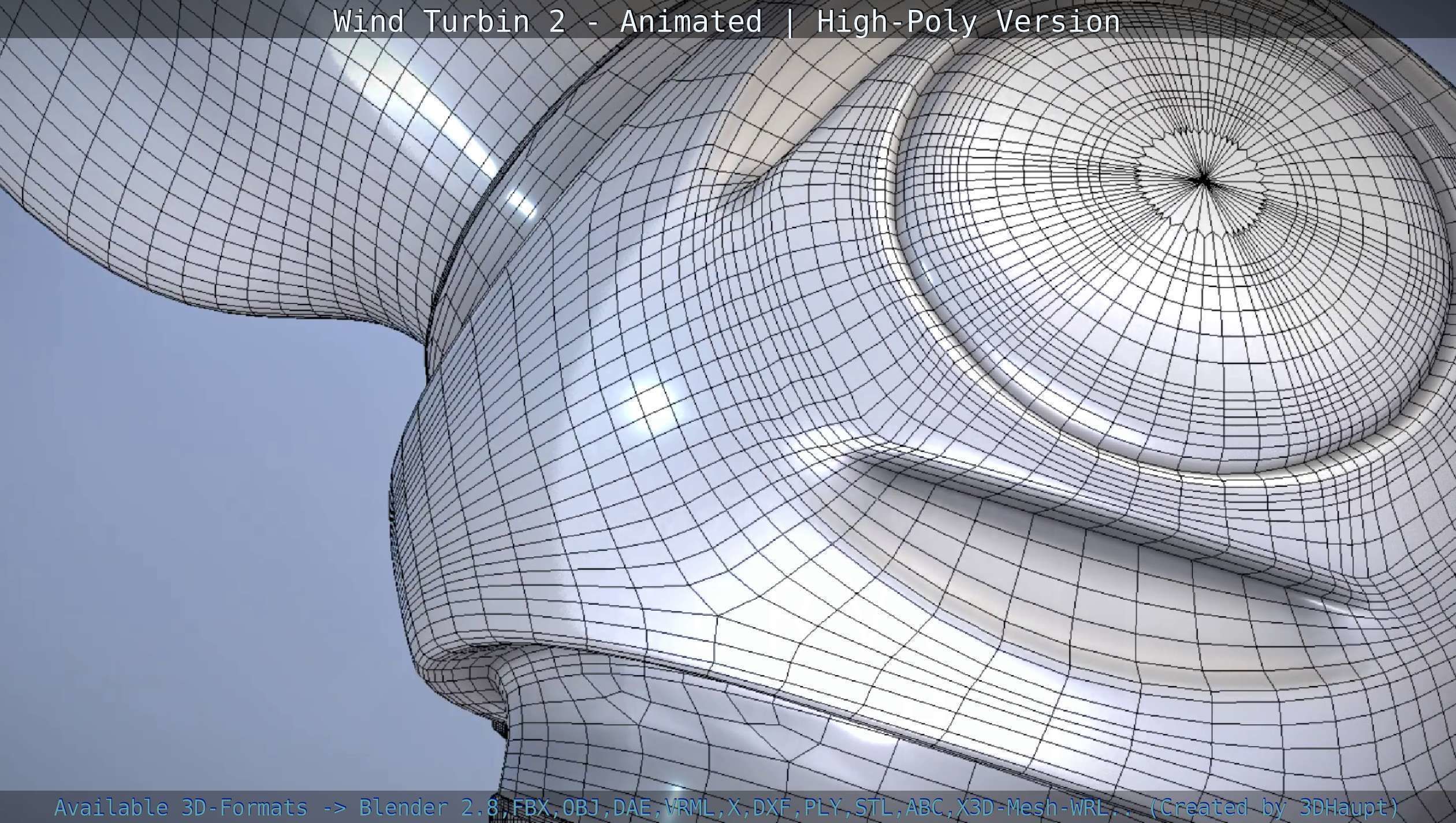 Animated Wind Turbin 2 - High-Poly Version 3D model_94