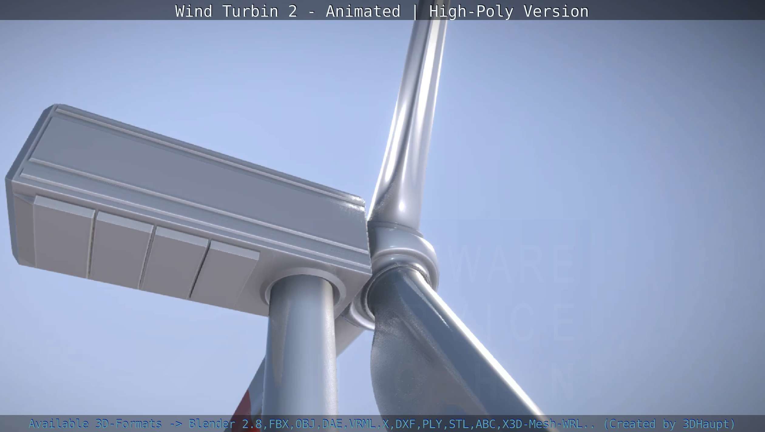 Animated Wind Turbin 2 - High-Poly Version 3D model_33