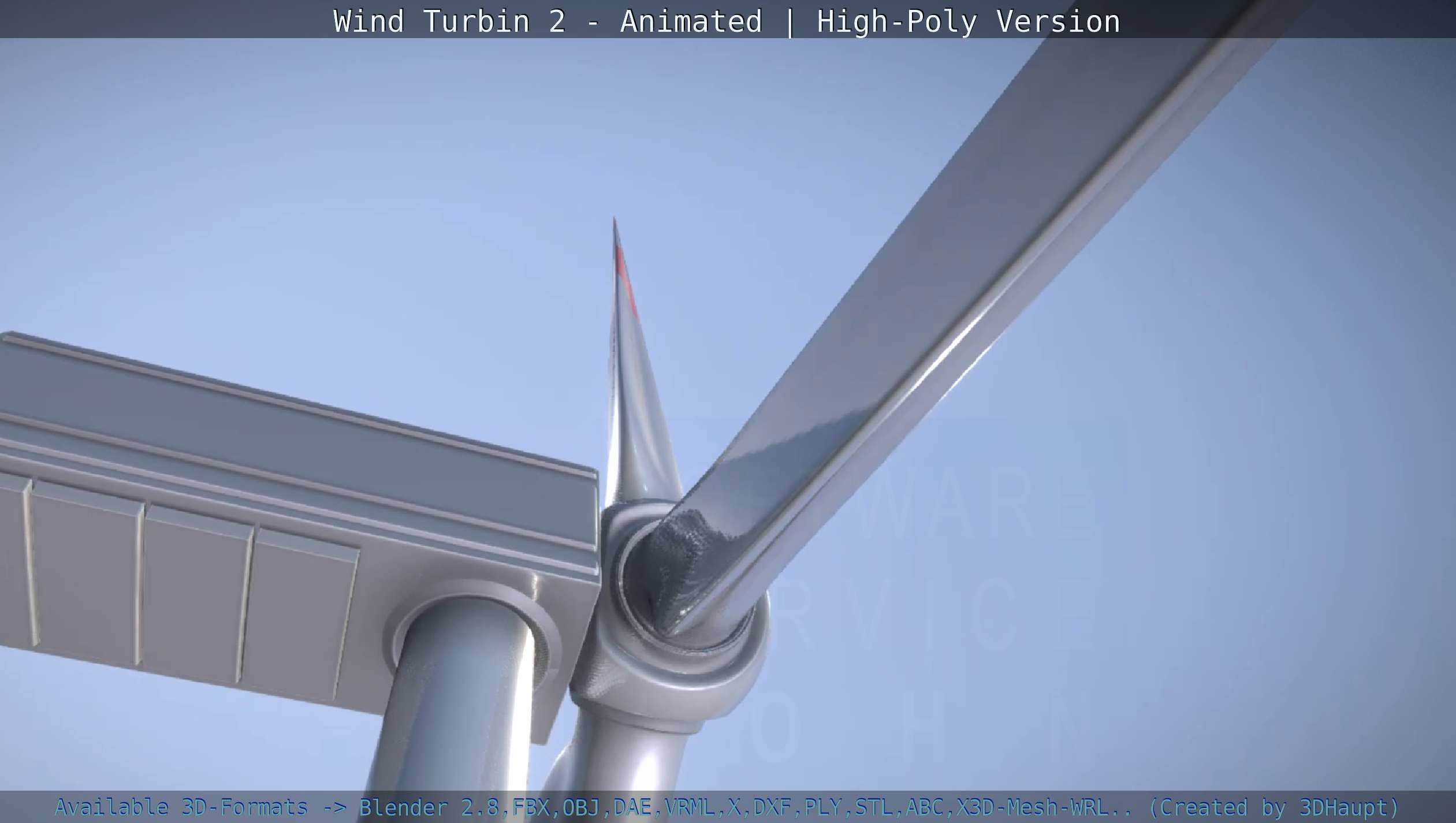 Animated Wind Turbin 2 - High-Poly Version 3D model_45