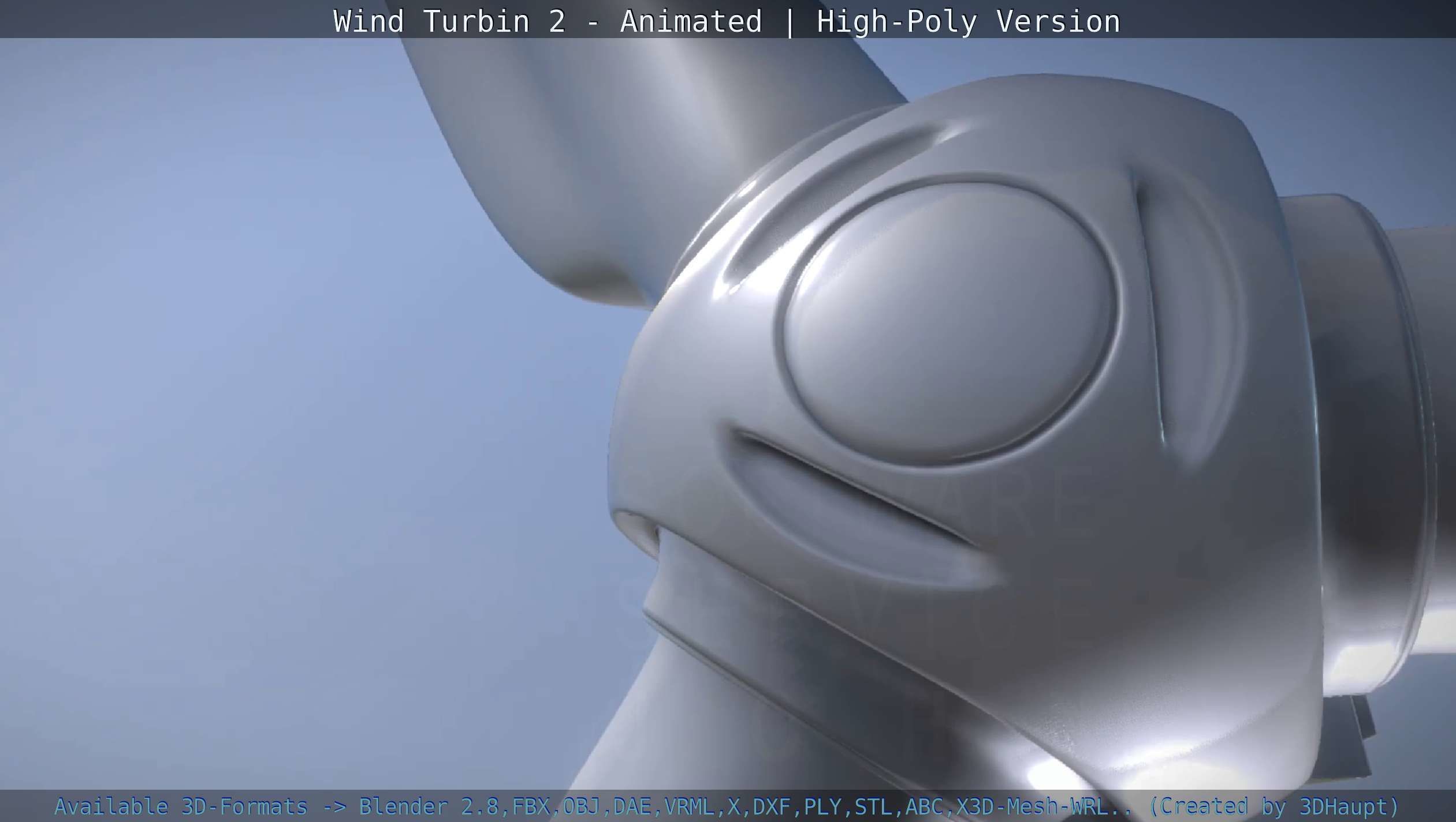 Animated Wind Turbin 2 - High-Poly Version 3D model_117
