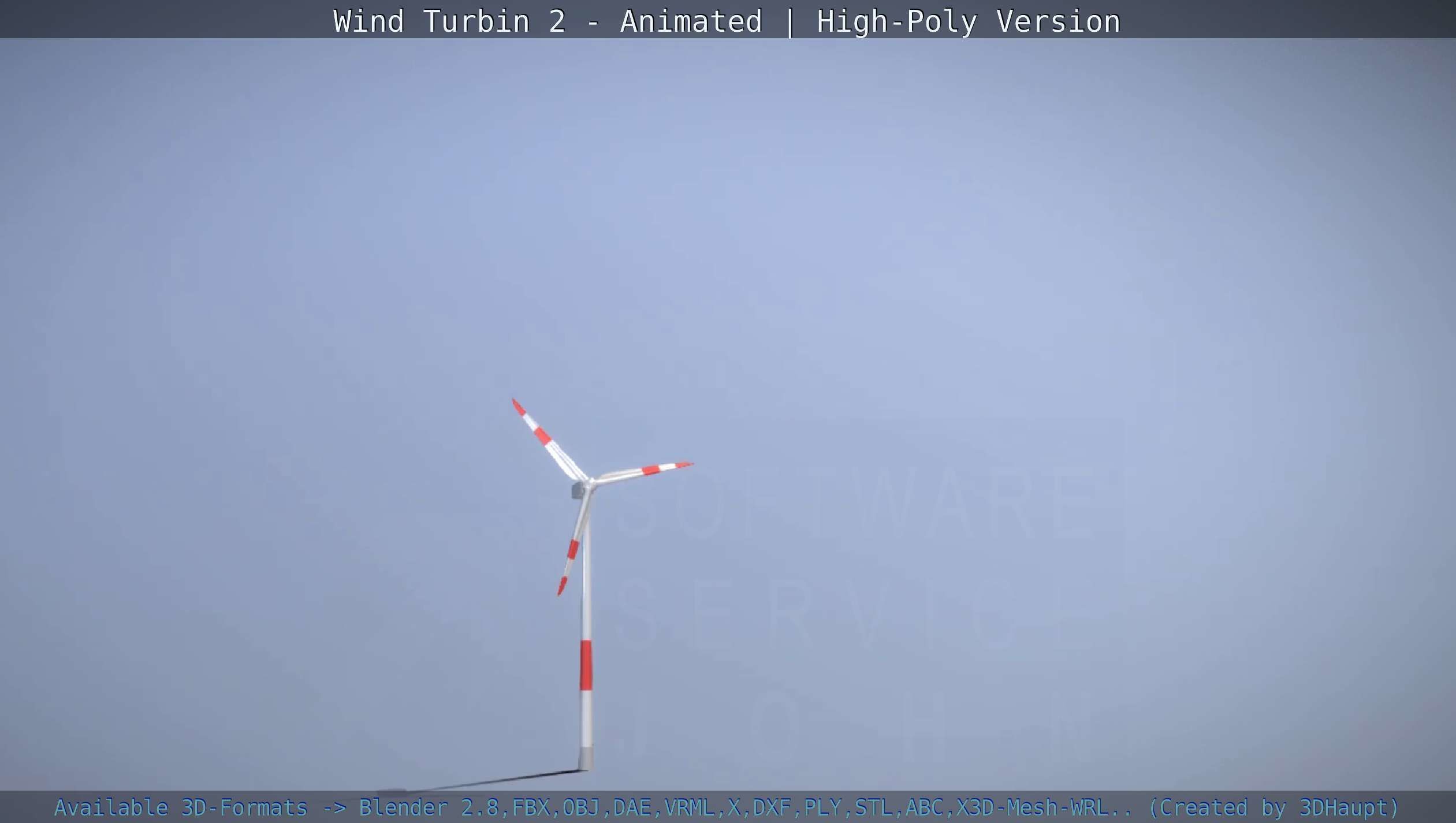 Animated Wind Turbin 2 - High-Poly Version 3D model_131