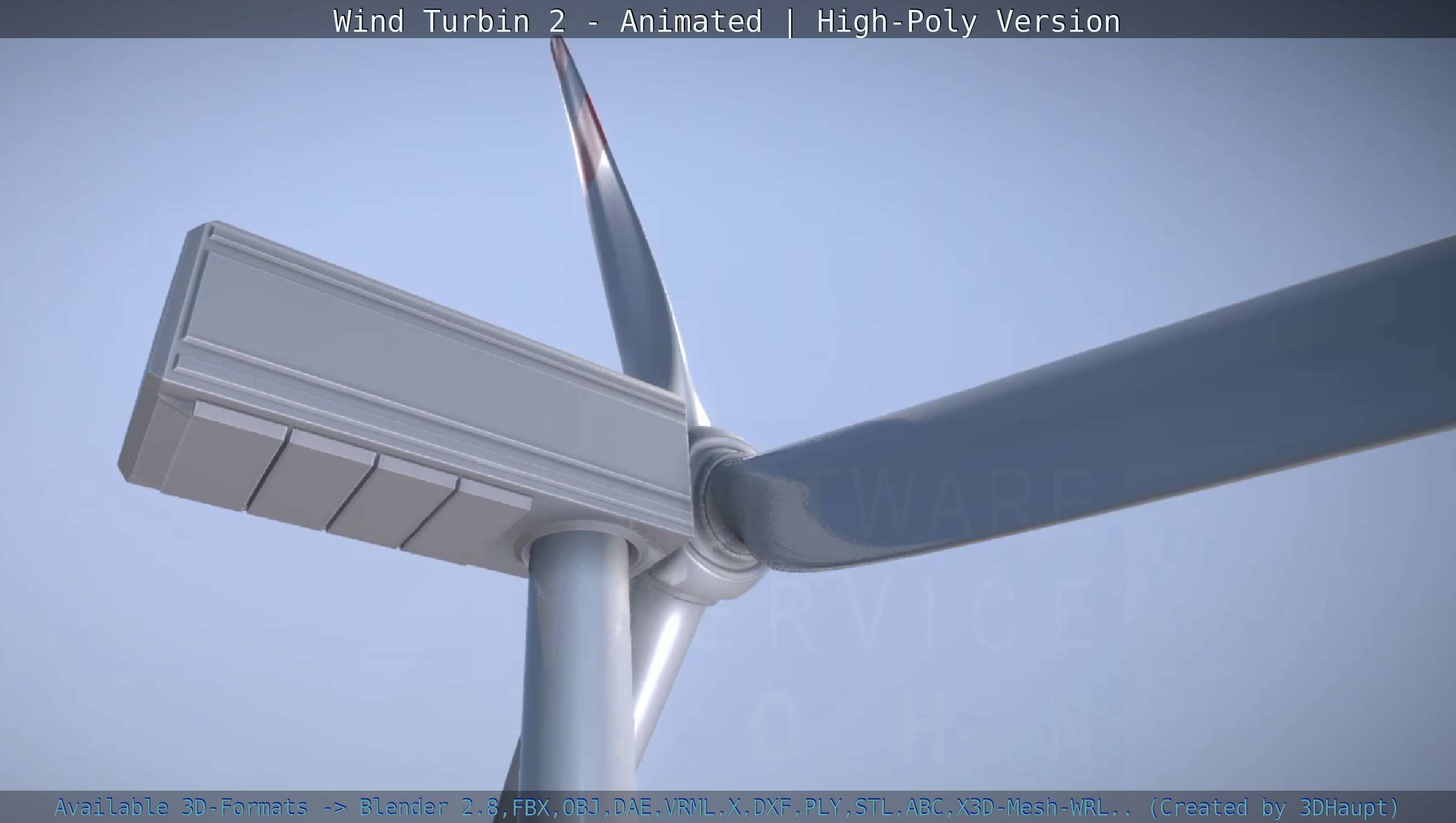 Animated Wind Turbin 2 - High-Poly Version 3D model_28