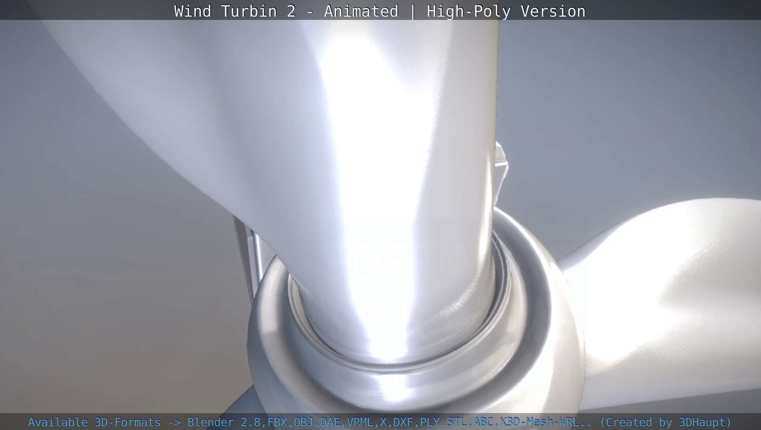 Animated Wind Turbin 2 - High-Poly Version 3D model_47