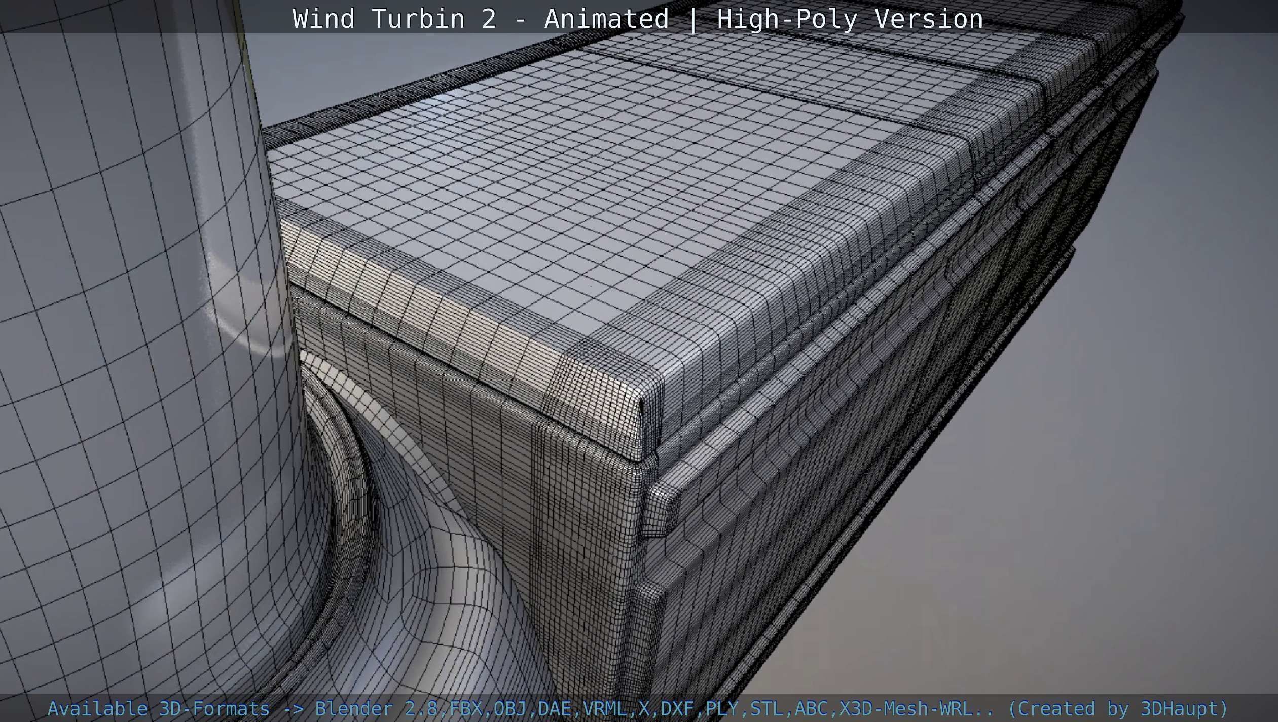Animated Wind Turbin 2 - High-Poly Version 3D model_83