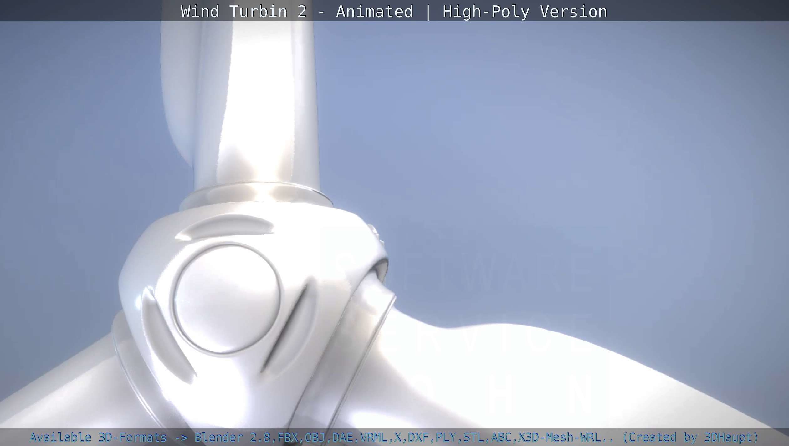 Animated Wind Turbin 2 - High-Poly Version 3D model_92
