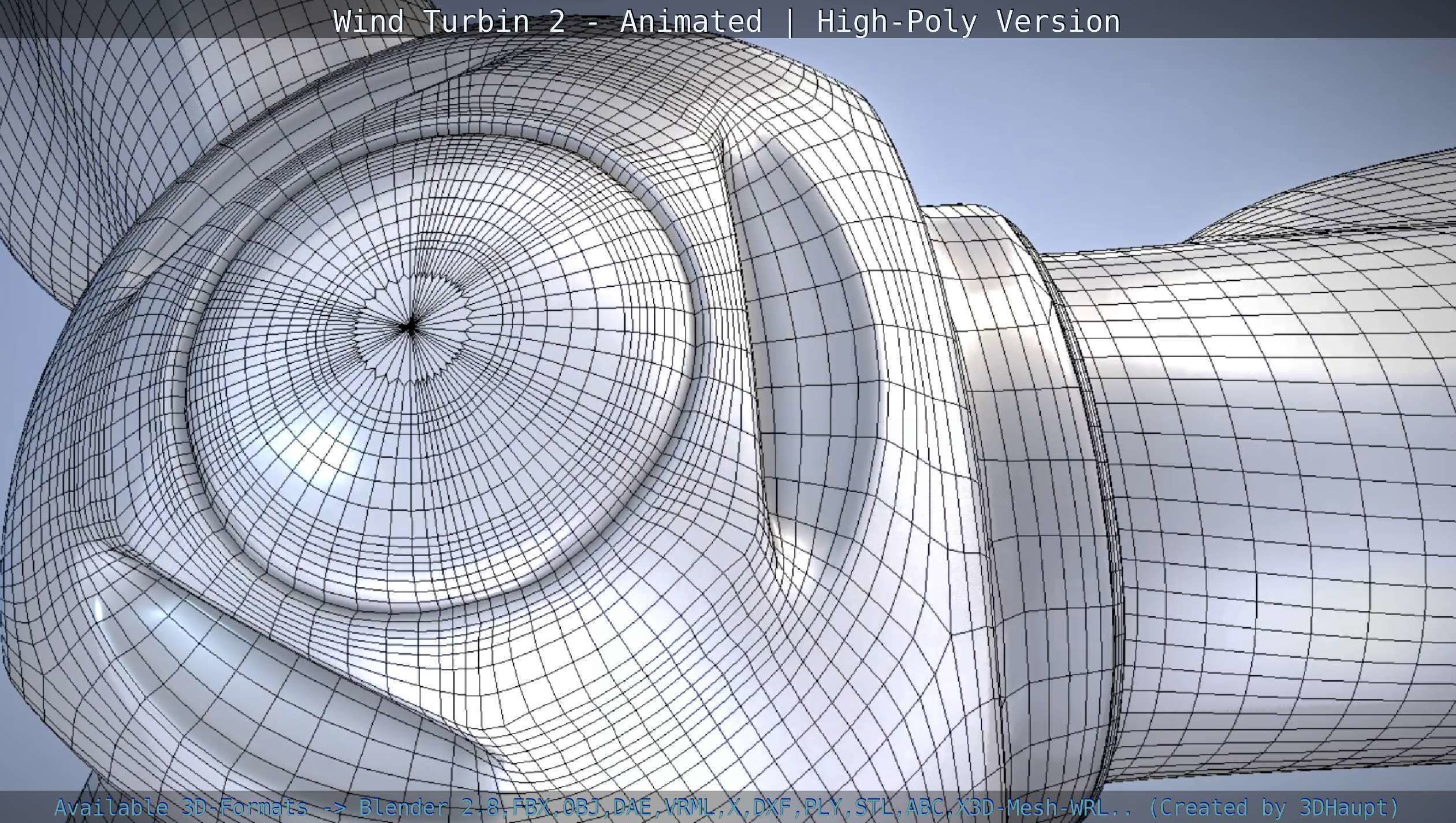 Animated Wind Turbin 2 - High-Poly Version 3D model_100