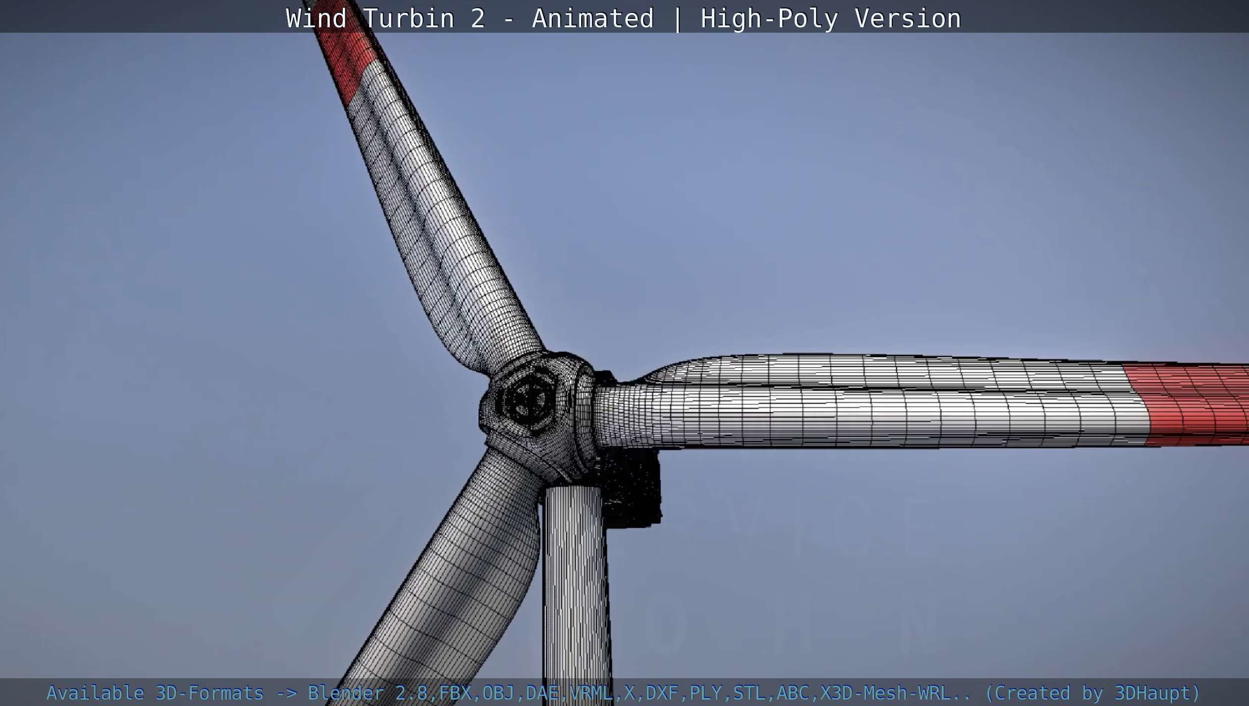 Animated Wind Turbin 2 - High-Poly Version 3D model_52