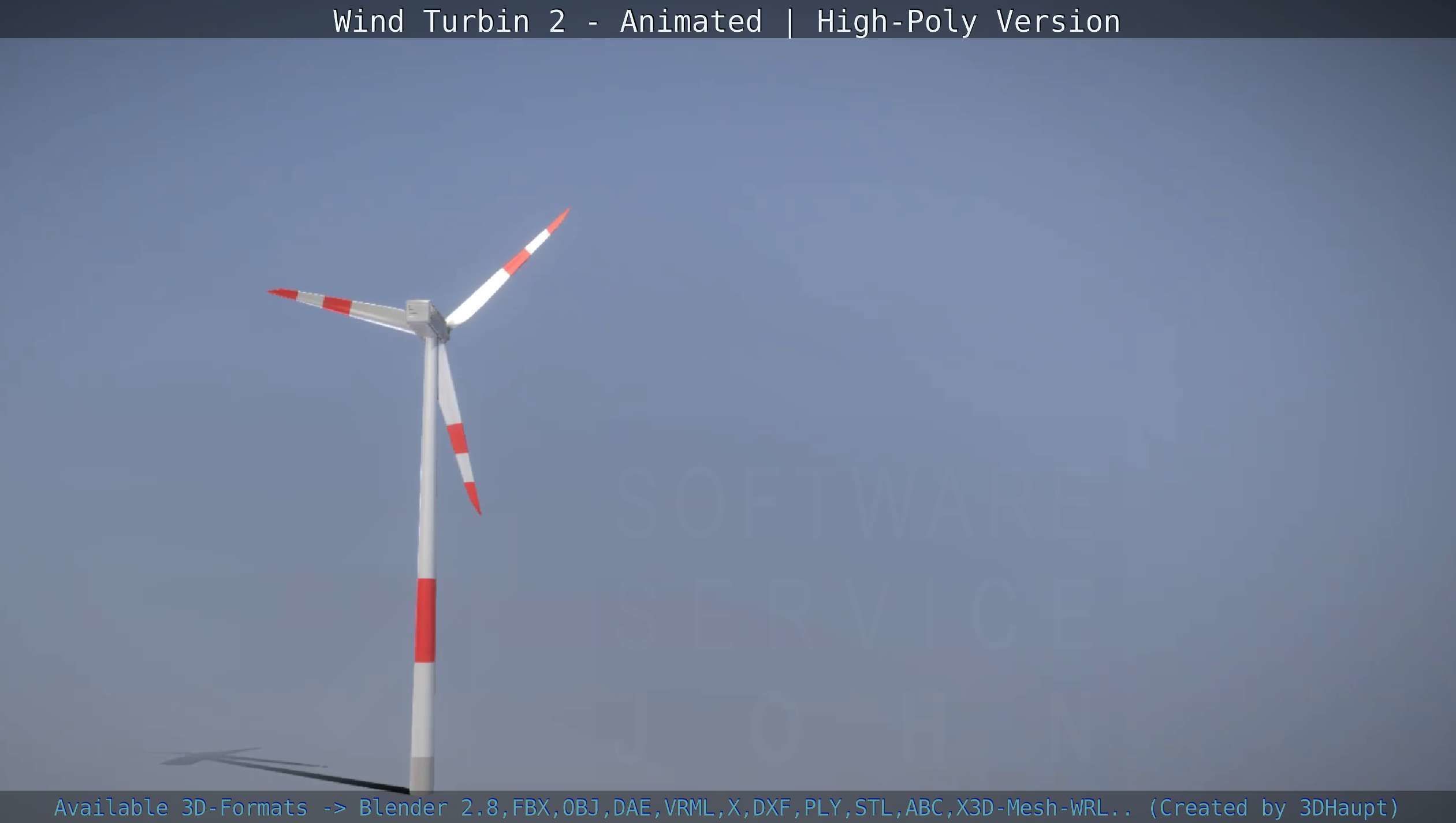 Animated Wind Turbin 2 - High-Poly Version 3D model_72