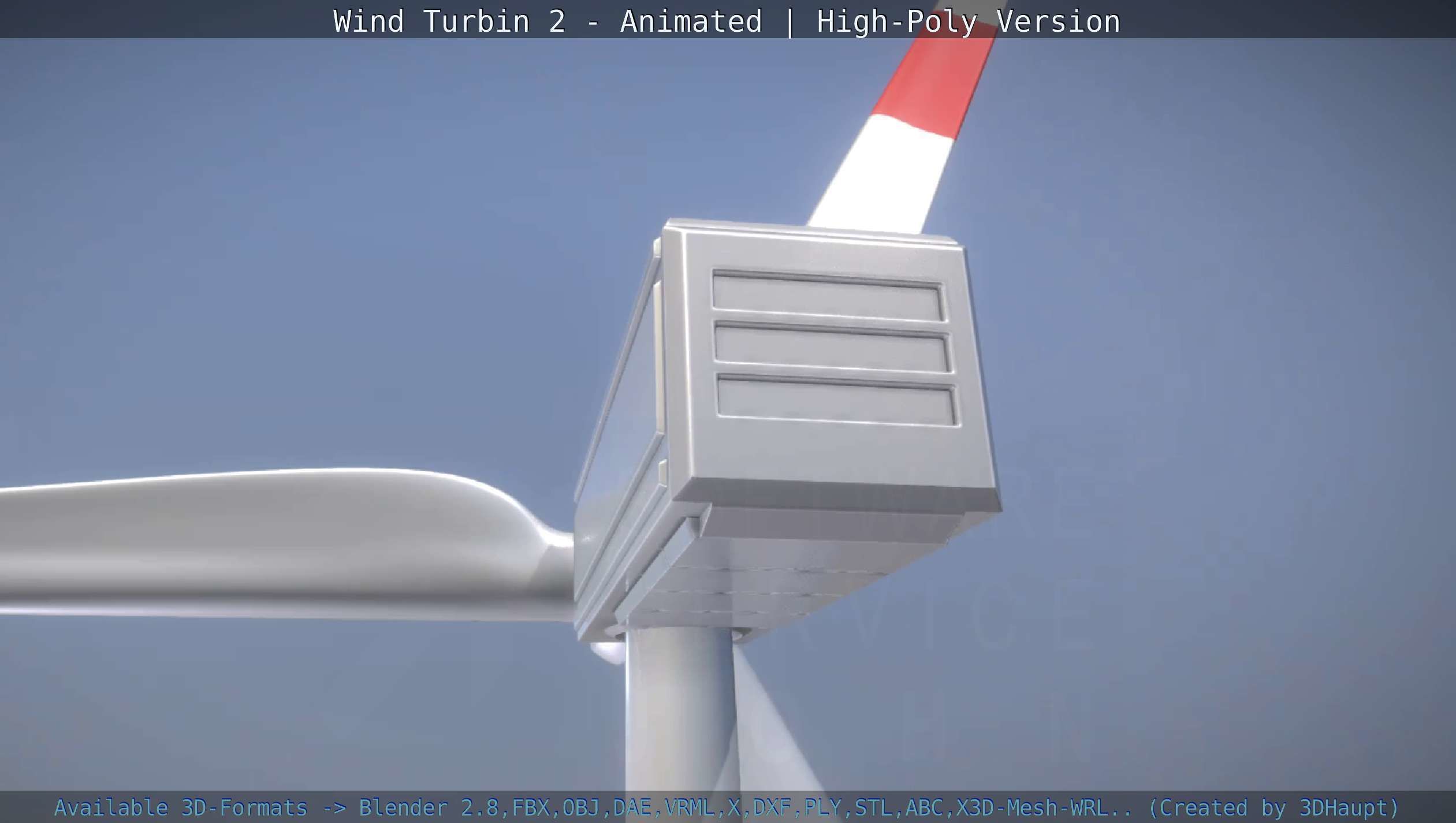 Animated Wind Turbin 2 - High-Poly Version 3D model_74