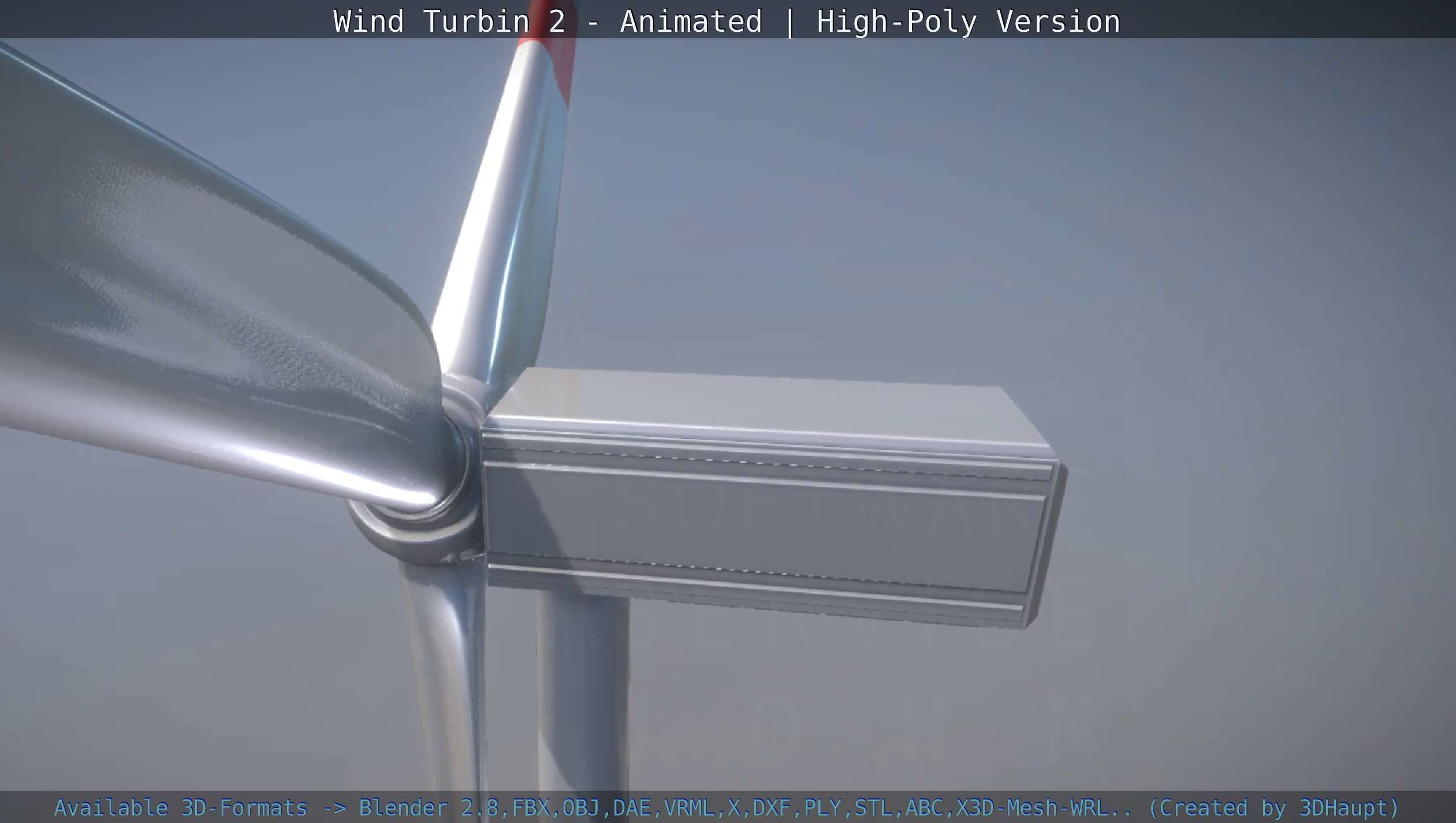 Animated Wind Turbin 2 - High-Poly Version 3D model_30