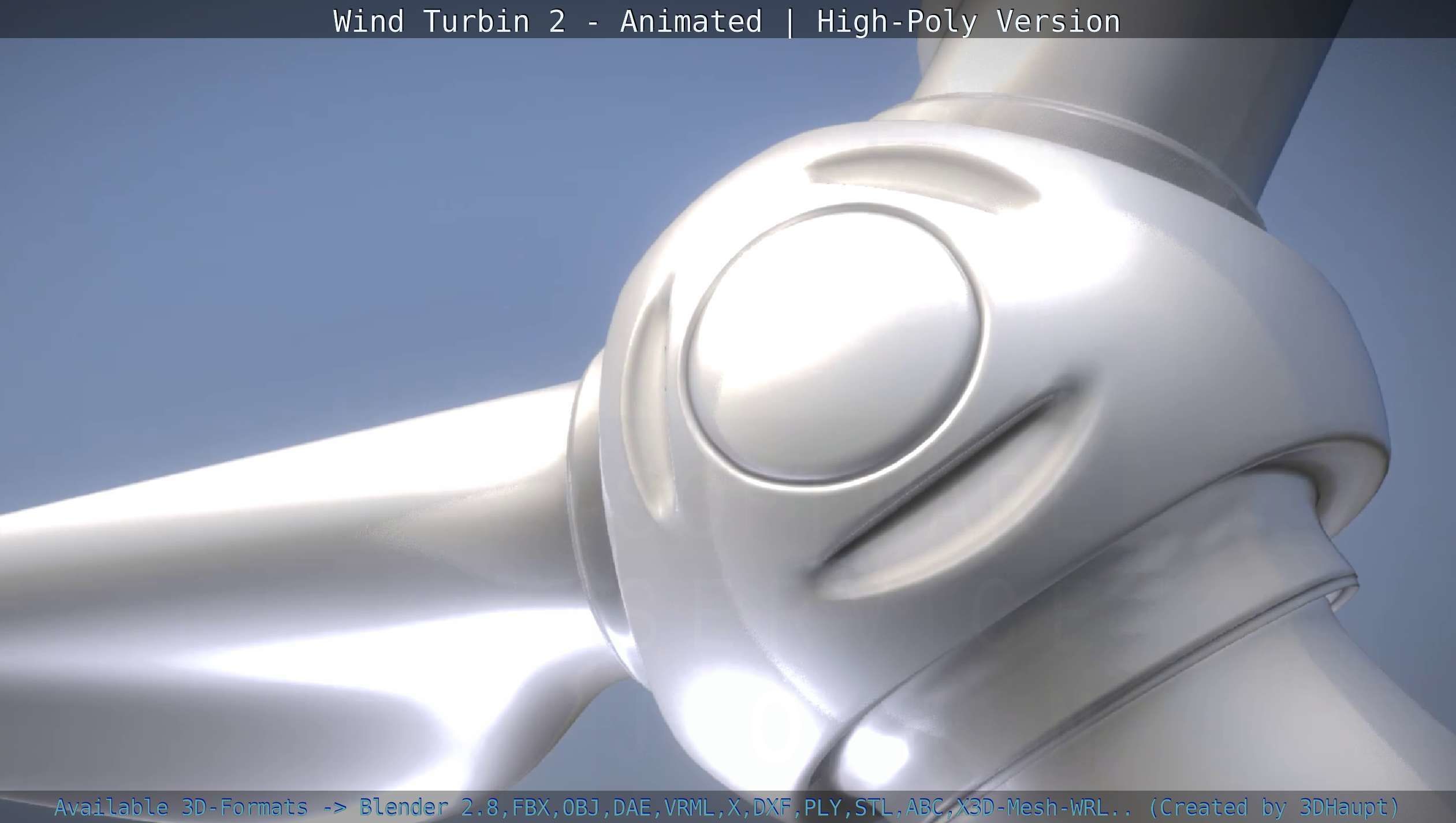 Animated Wind Turbin 2 - High-Poly Version 3D model_116