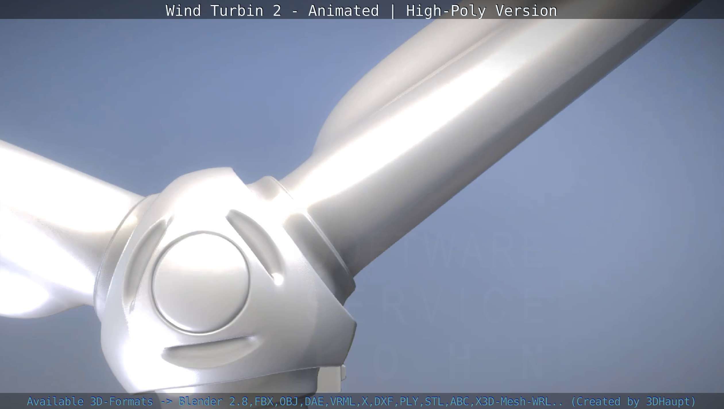 Animated Wind Turbin 2 - High-Poly Version 3D model_90