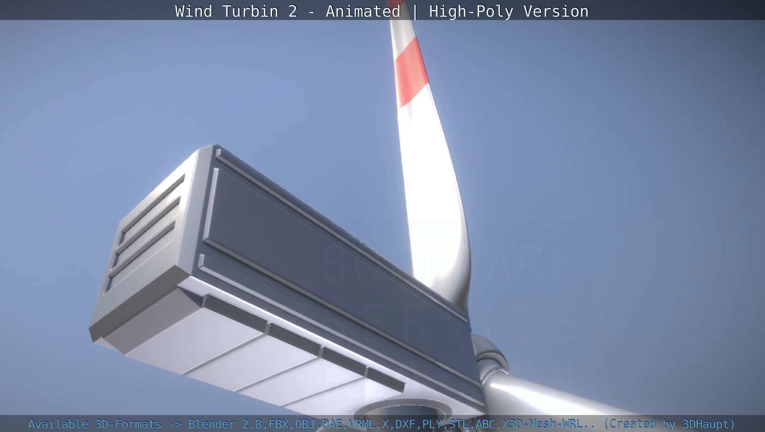 Animated Wind Turbin 2 - High-Poly Version 3D model_78