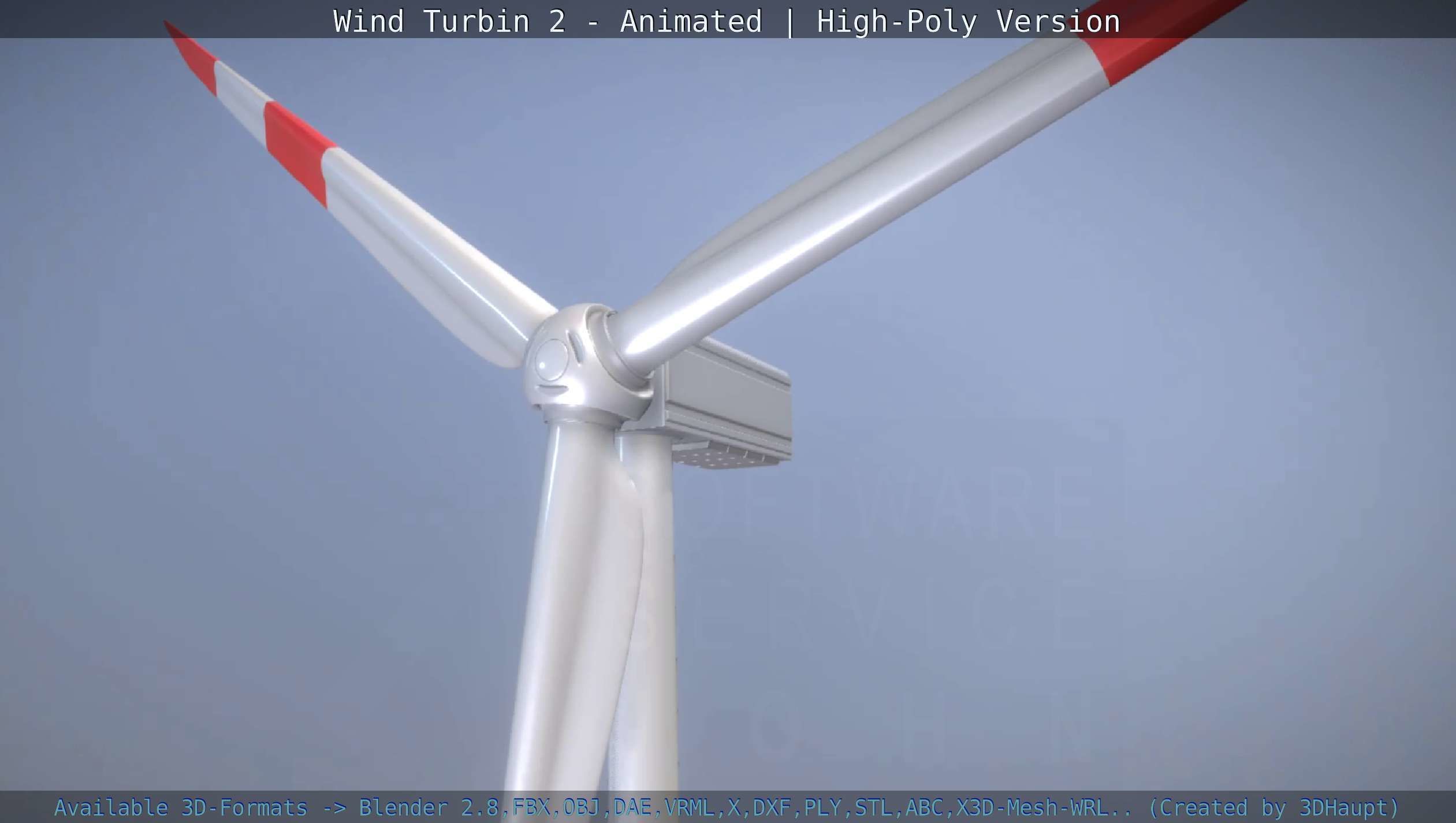 Animated Wind Turbin 2 - High-Poly Version 3D model_50