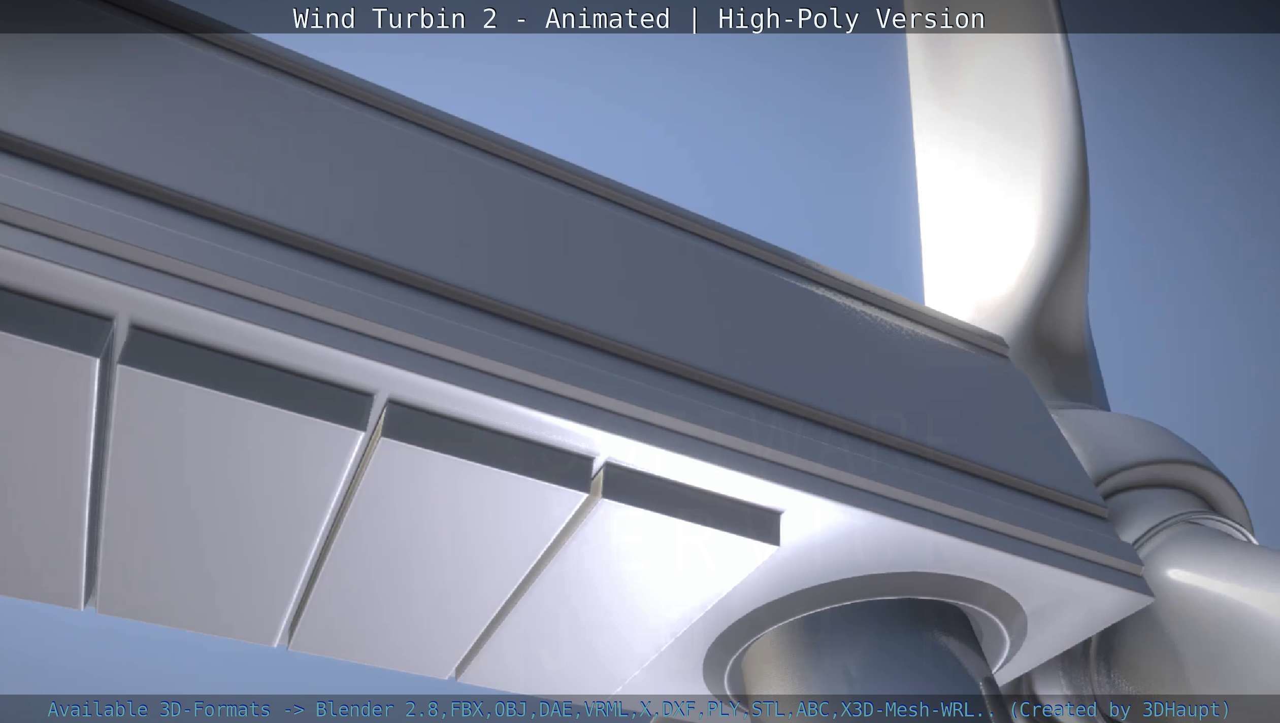 Animated Wind Turbin 2 - High-Poly Version 3D model_8