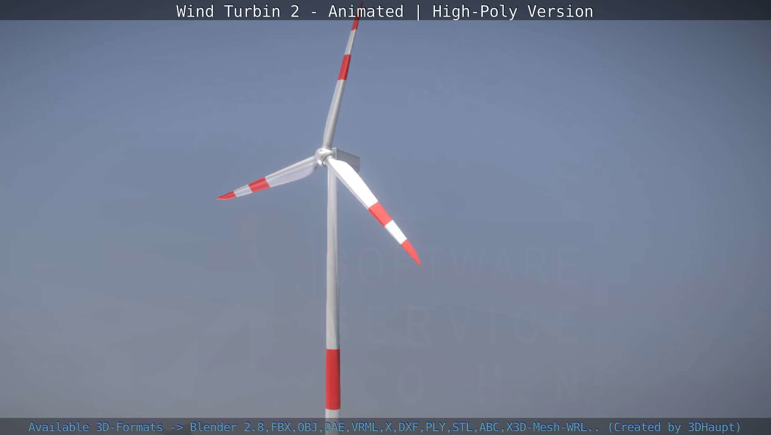 Animated Wind Turbin 2 - High-Poly Version 3D model_22