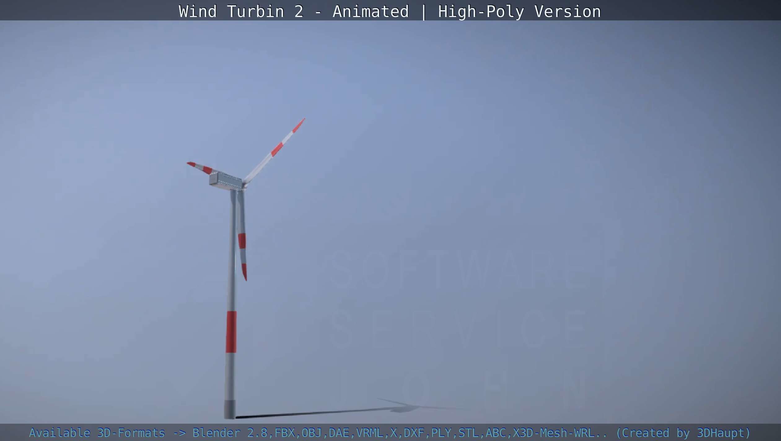 Animated Wind Turbin 2 - High-Poly Version 3D model_71