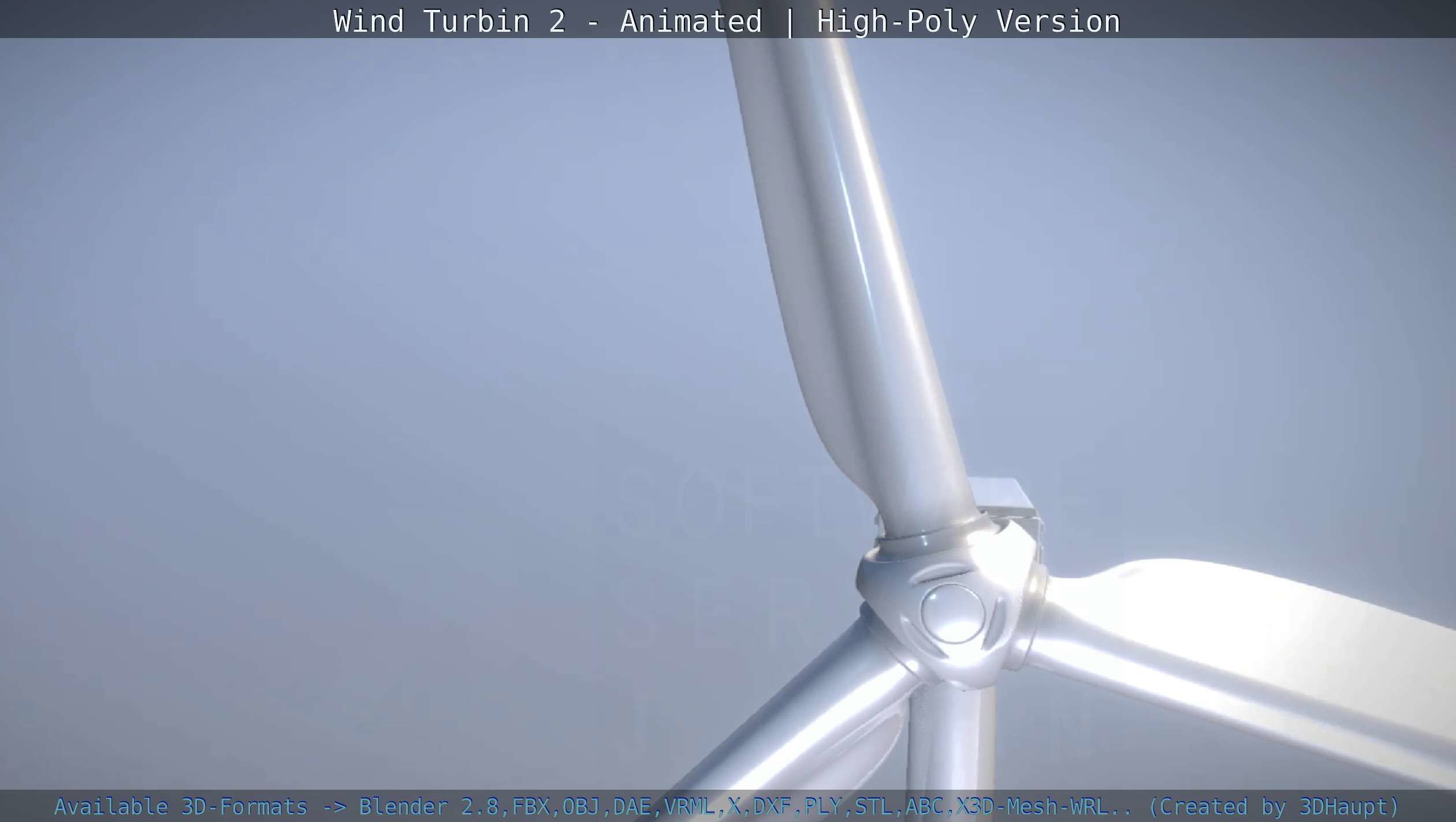 Animated Wind Turbin 2 - High-Poly Version 3D model_138