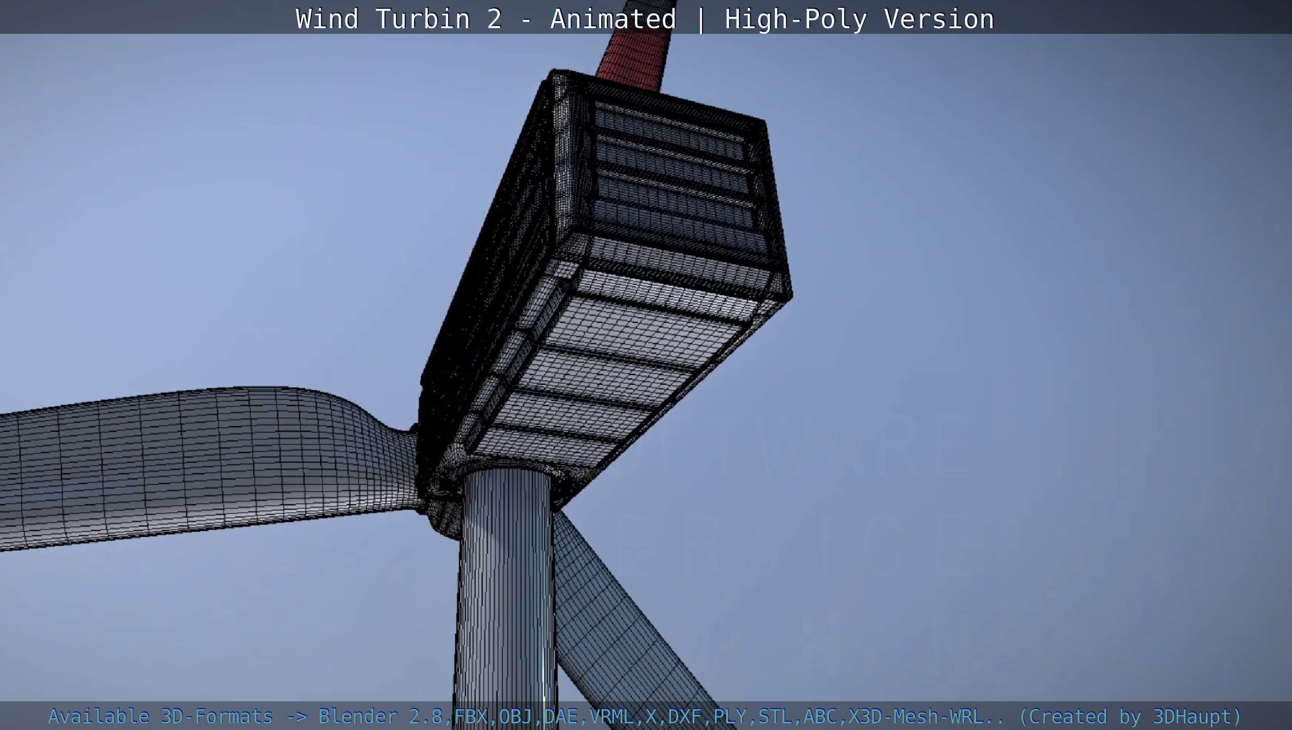 Animated Wind Turbin 2 - High-Poly Version 3D model_112