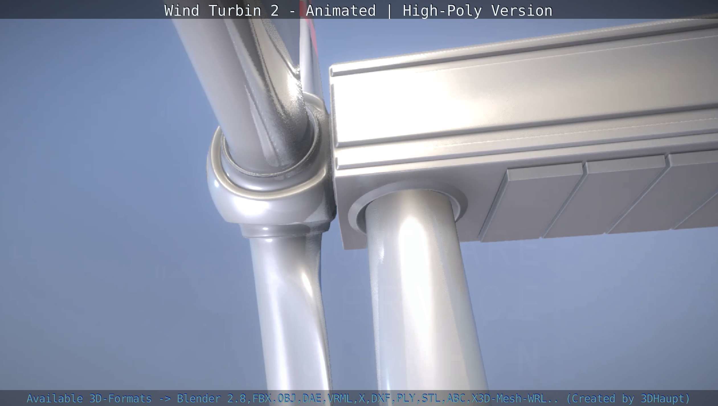 Animated Wind Turbin 2 - High-Poly Version 3D model_136