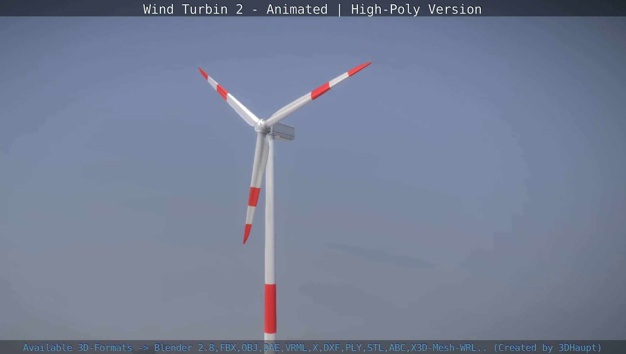 Animated Wind Turbin 2 - High-Poly Version 3D model_14