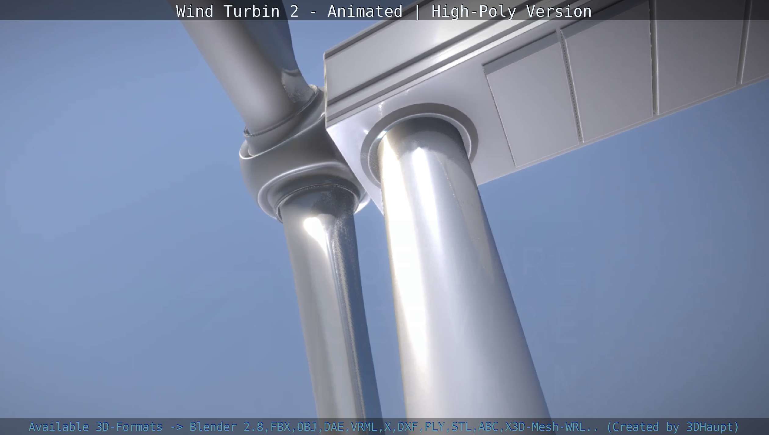 Animated Wind Turbin 2 - High-Poly Version 3D model_129