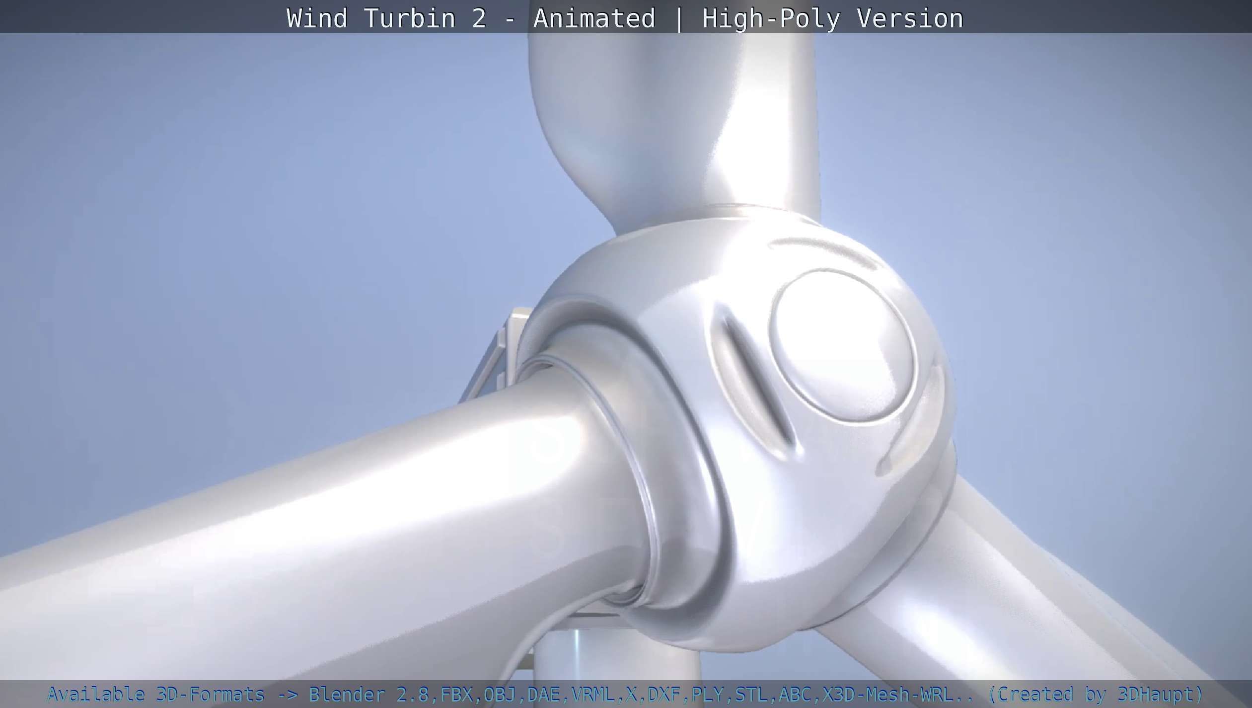 Animated Wind Turbin 2 - High-Poly Version 3D model_4
