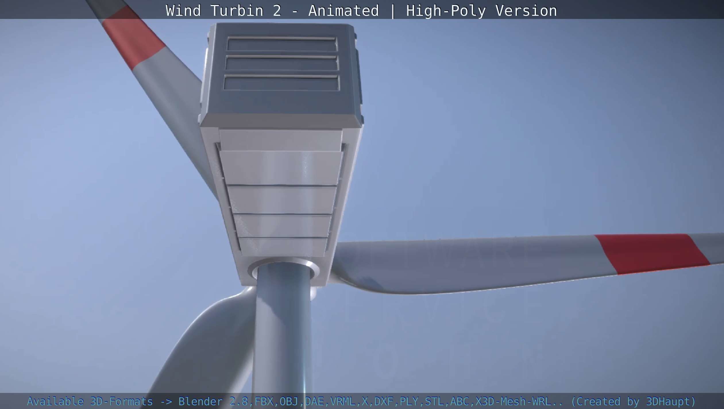 Animated Wind Turbin 2 - High-Poly Version 3D model_35