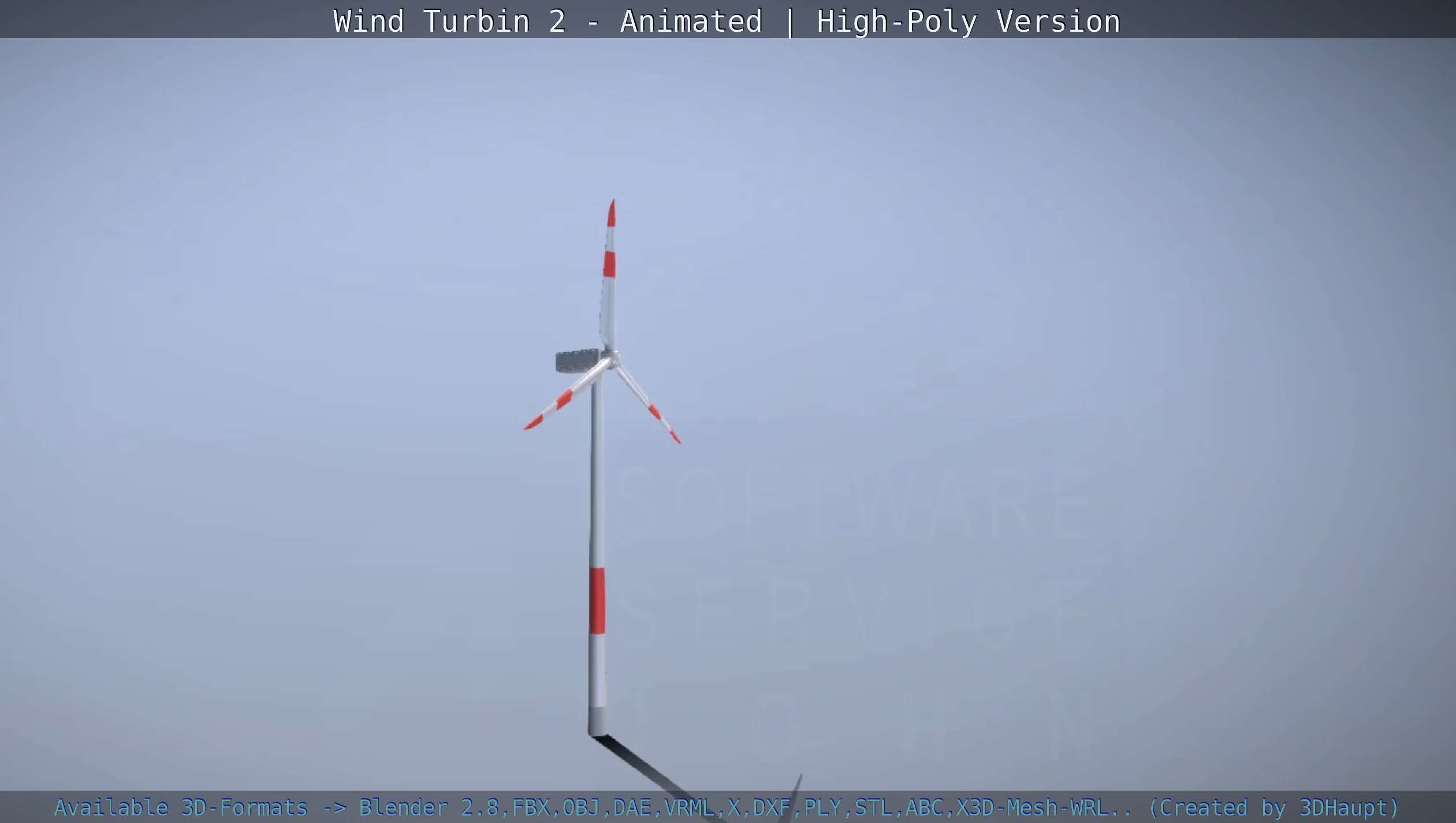 Animated Wind Turbin 2 - High-Poly Version 3D model_146
