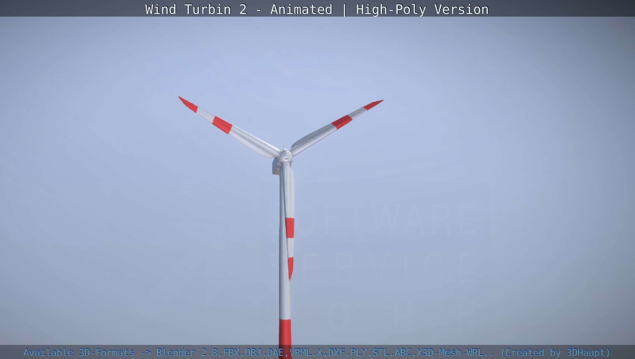 Animated Wind Turbin 2 - High-Poly Version 3D model_141
