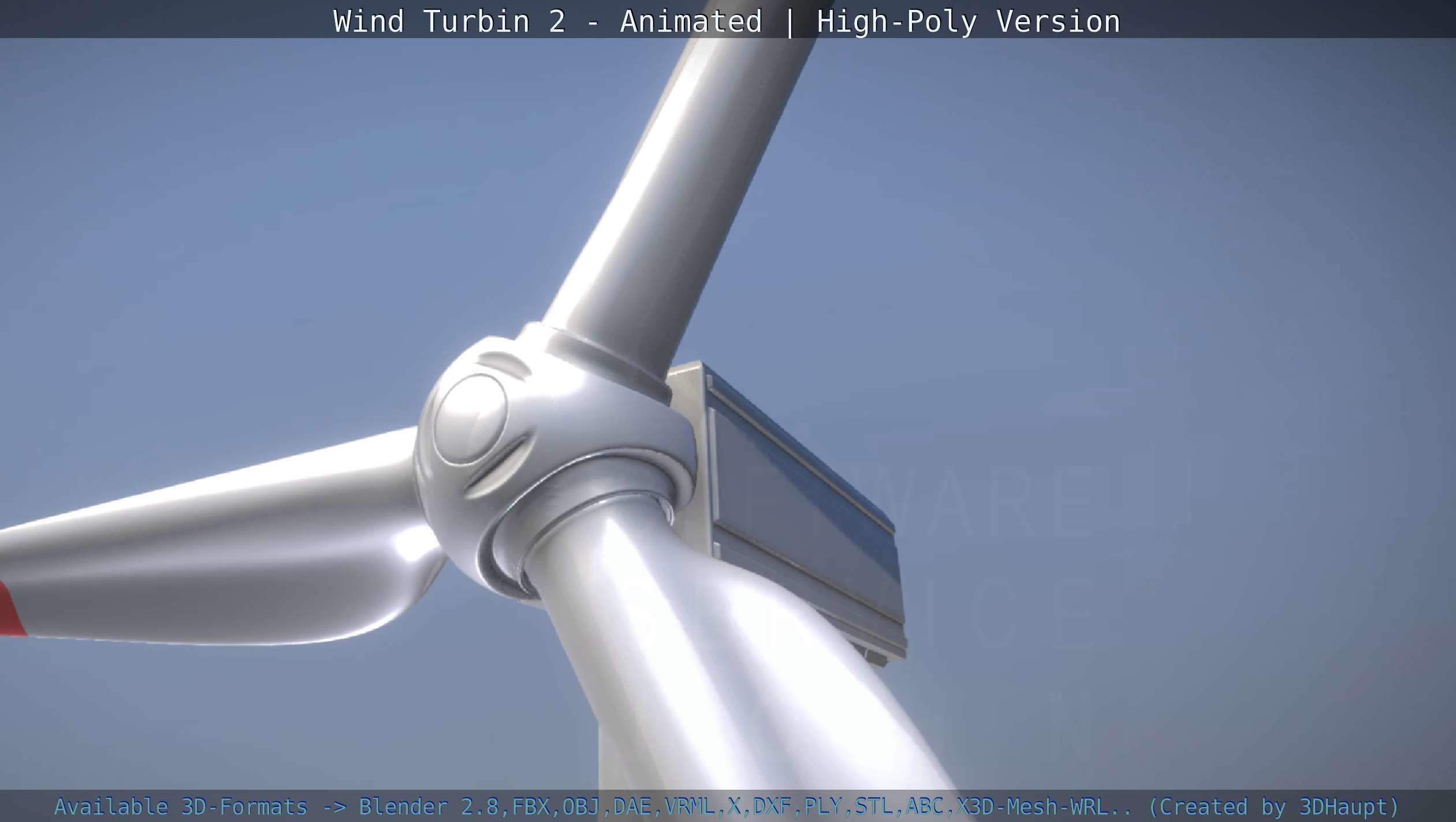 Animated Wind Turbin 2 - High-Poly Version 3D model_124