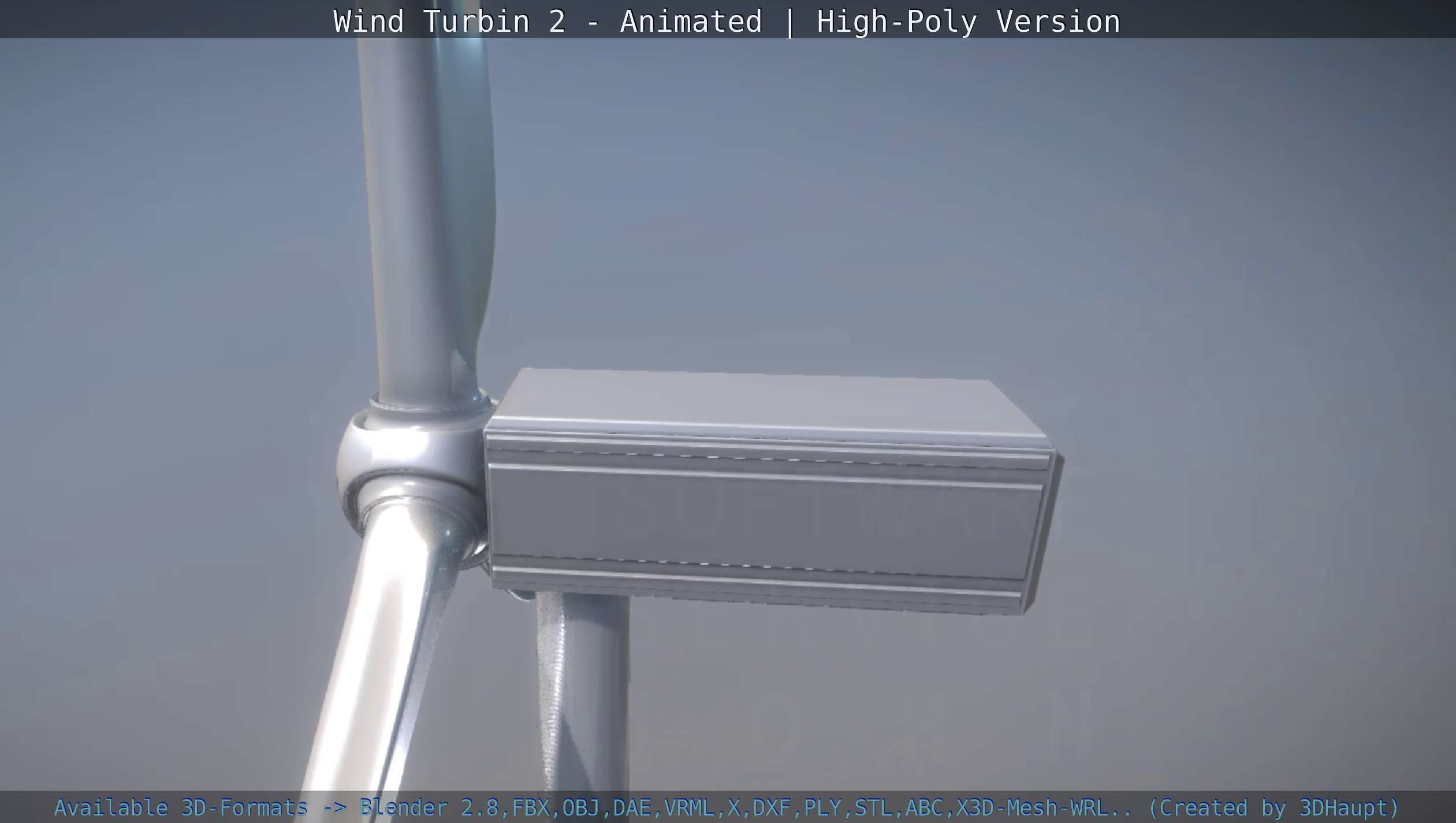 Animated Wind Turbin 2 - High-Poly Version 3D model_23