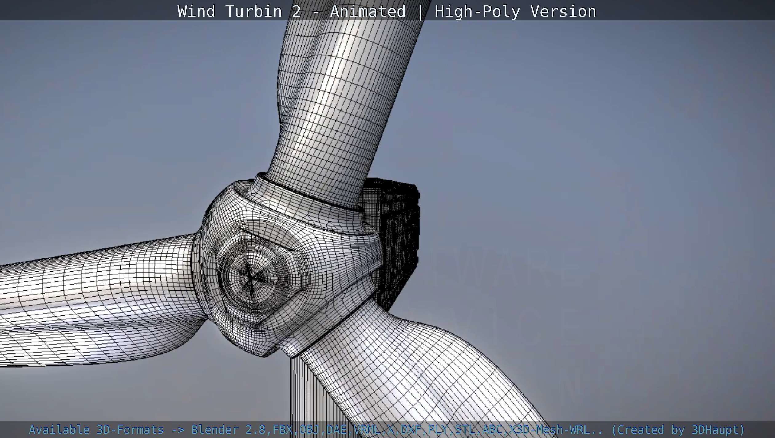 Animated Wind Turbin 2 - High-Poly Version 3D model_20
