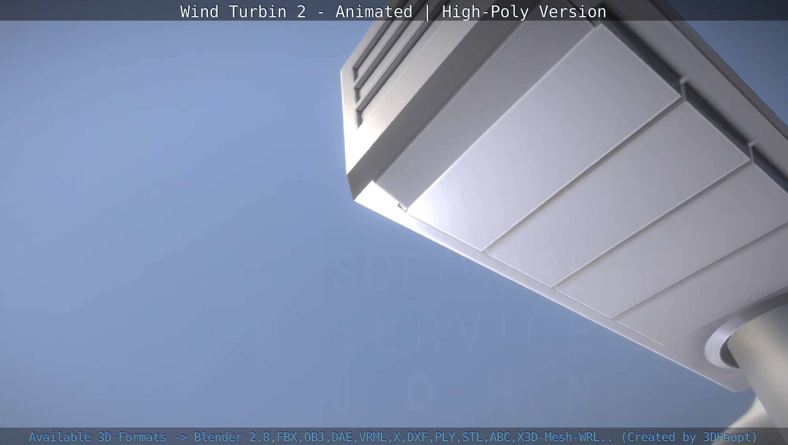Animated Wind Turbin 2 - High-Poly Version 3D model_77
