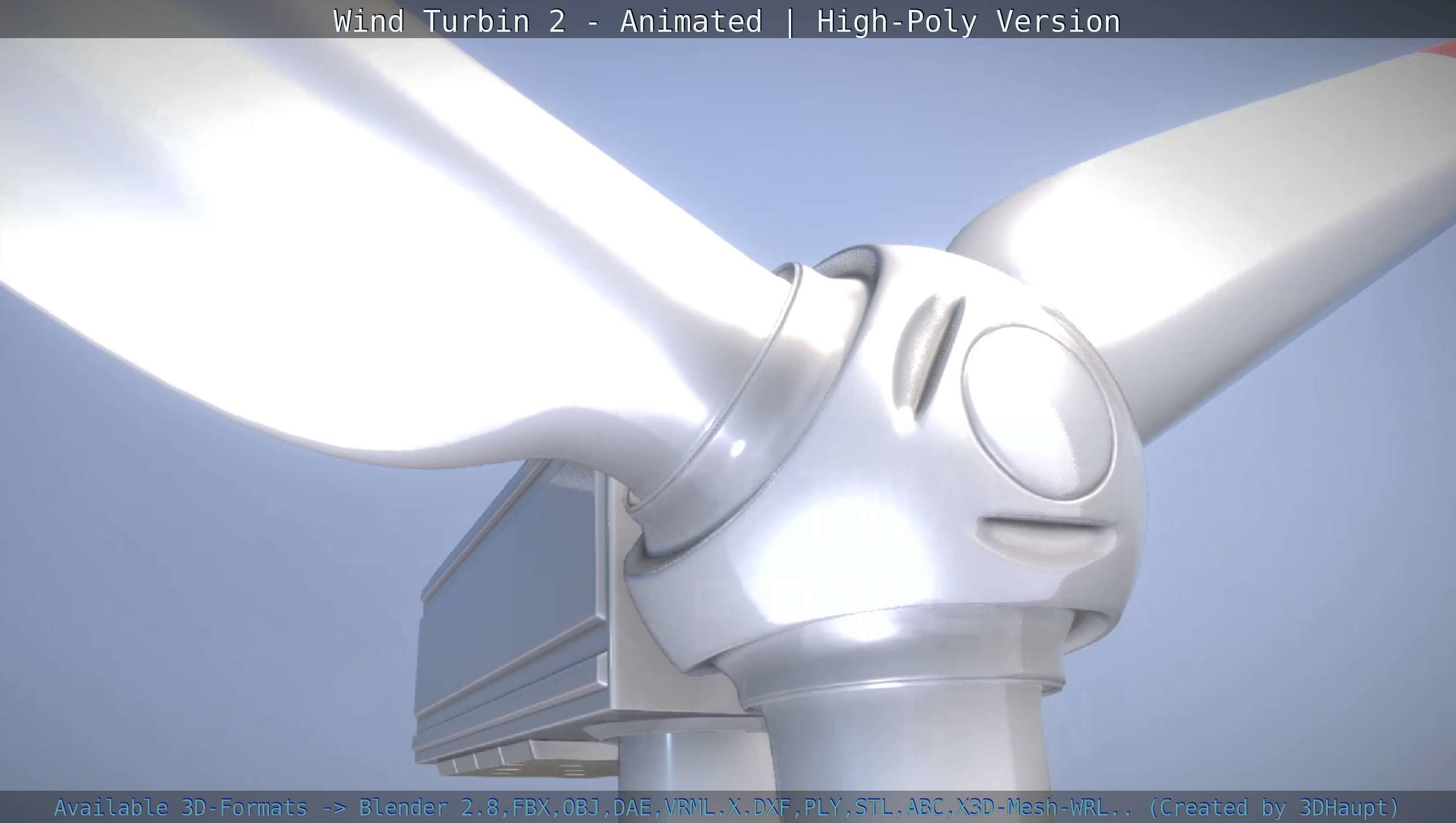 Animated Wind Turbin 2 - High-Poly Version 3D model_93