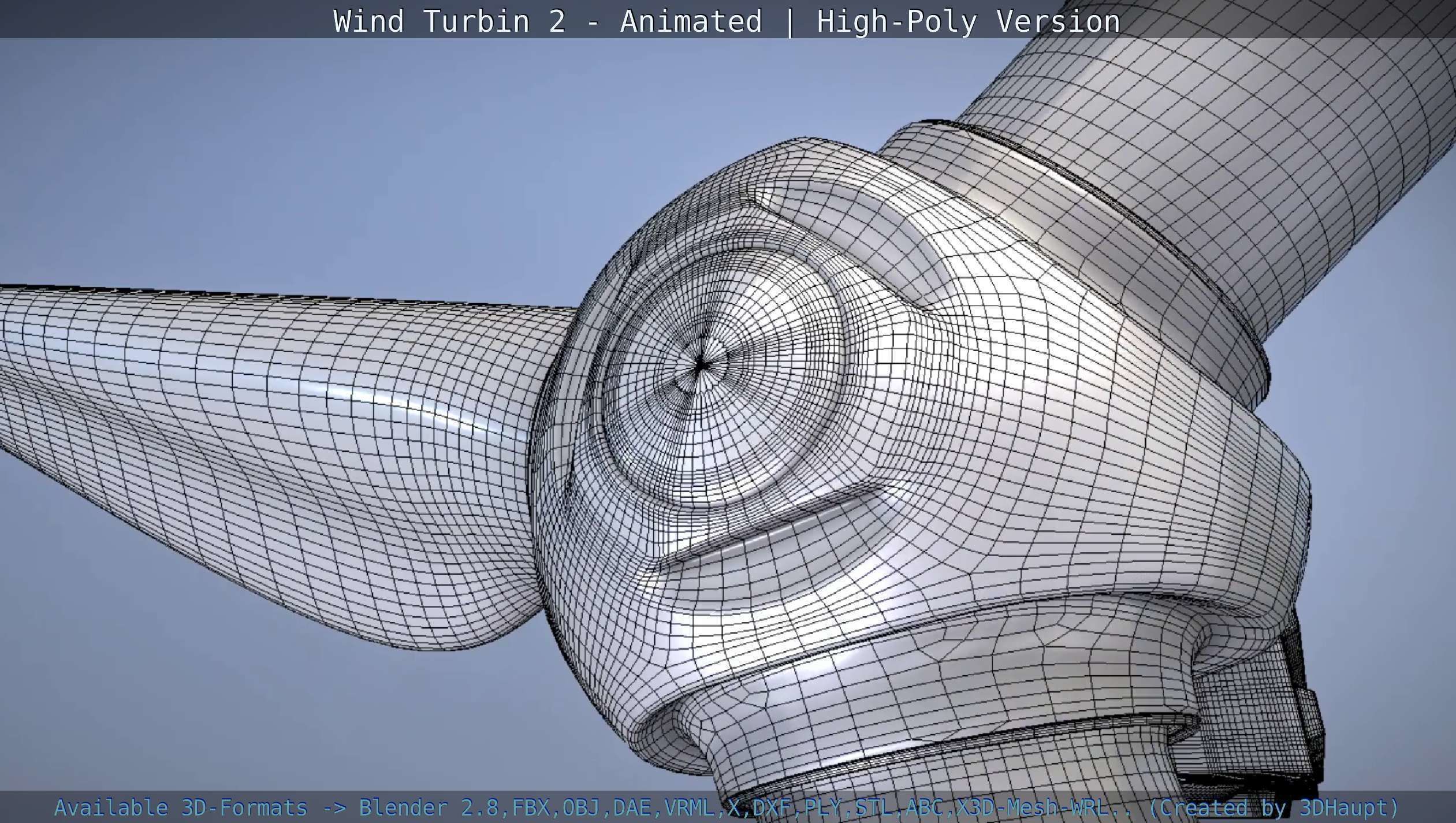 Animated Wind Turbin 2 - High-Poly Version 3D model_104