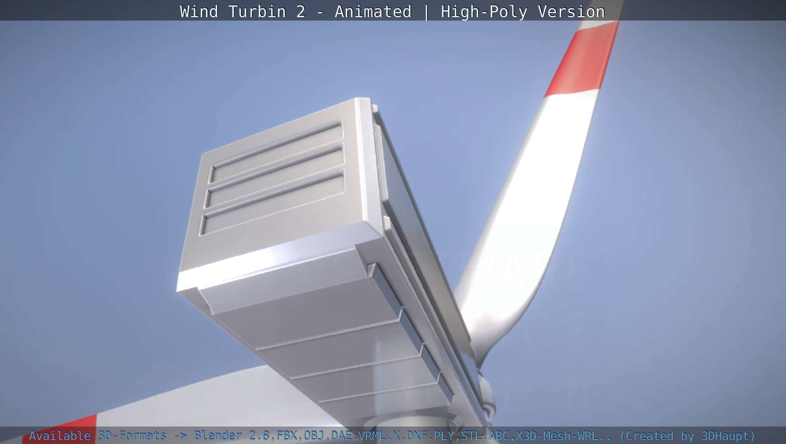 Animated Wind Turbin 2 - High-Poly Version 3D model_89
