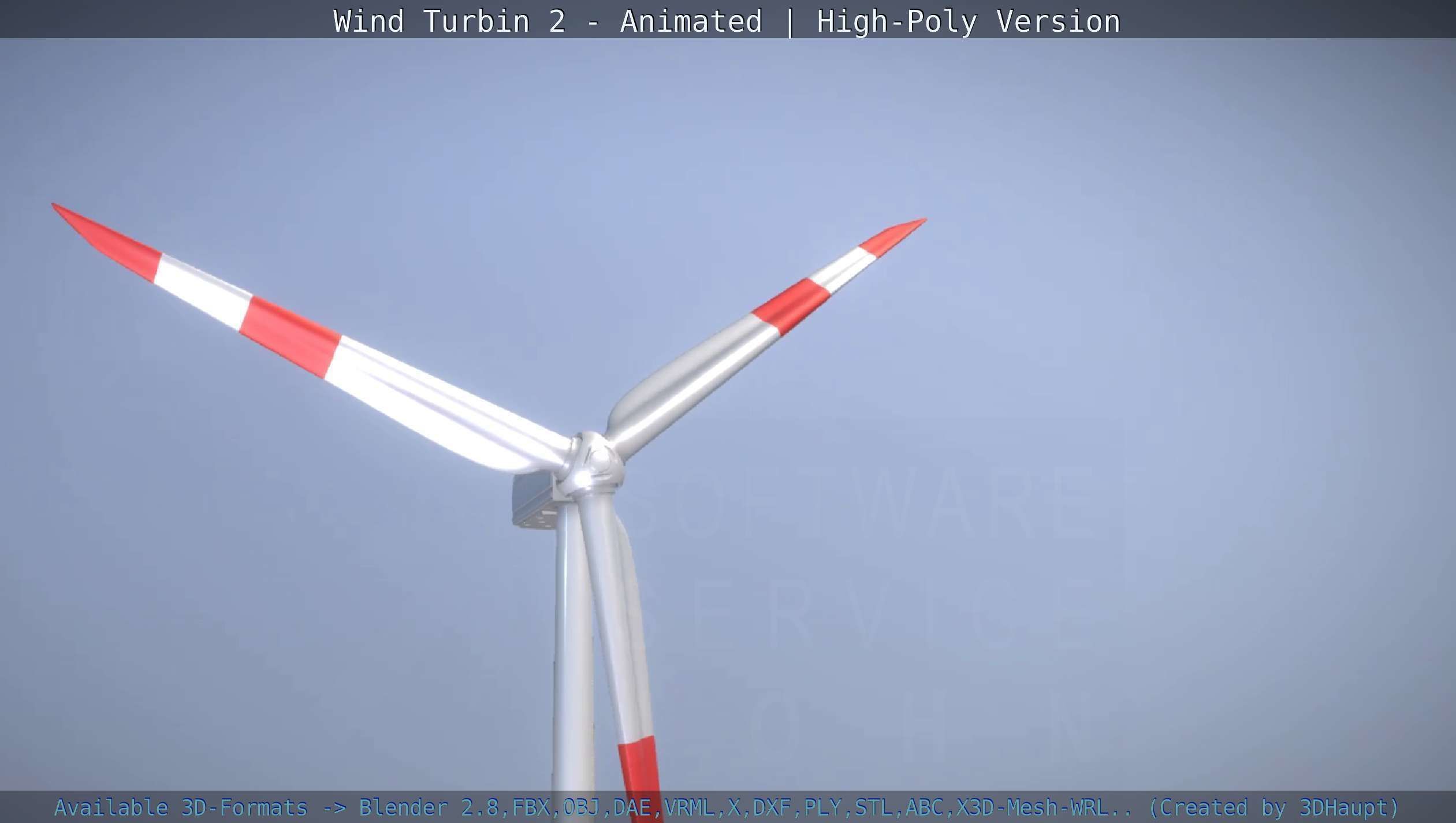 Animated Wind Turbin 2 - High-Poly Version 3D model_40
