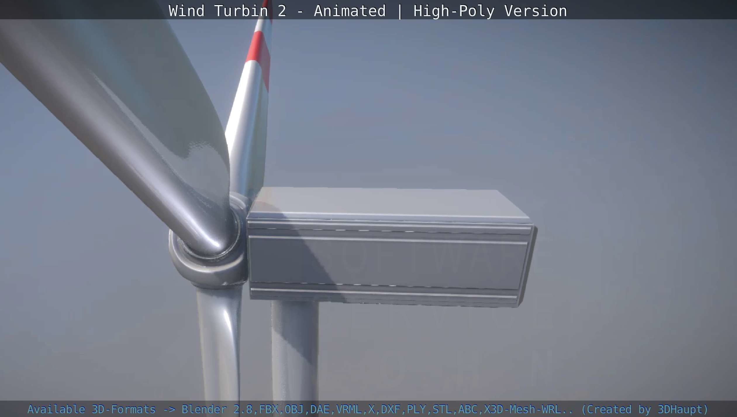 Animated Wind Turbin 2 - High-Poly Version 3D model_24