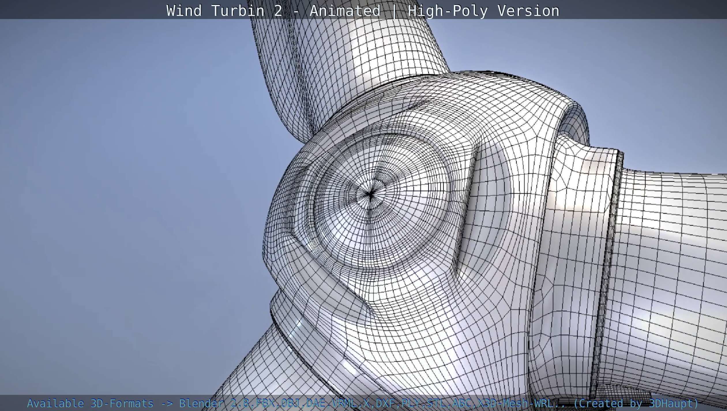 Animated Wind Turbin 2 - High-Poly Version 3D model_103