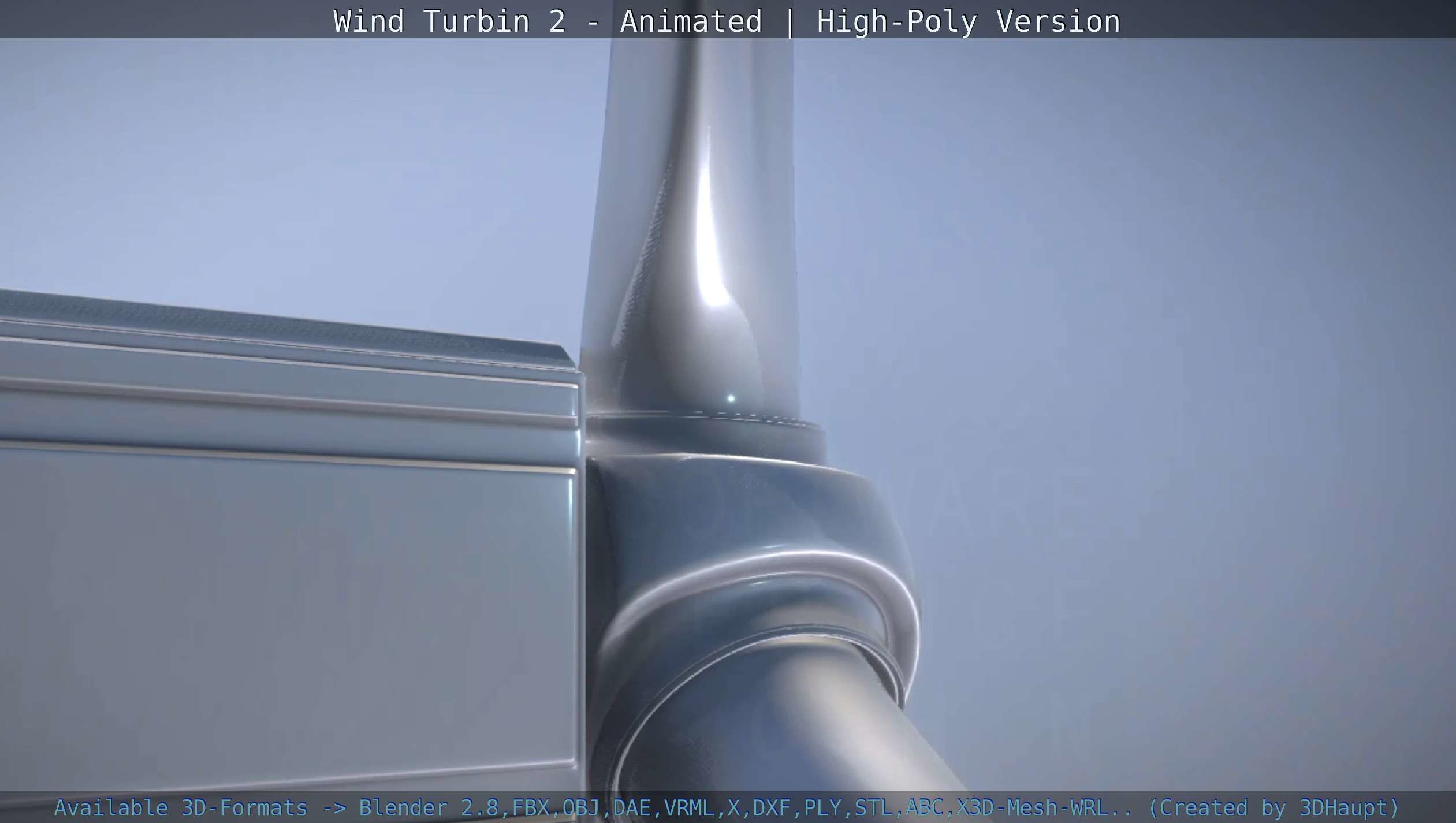 Animated Wind Turbin 2 - High-Poly Version 3D model_56