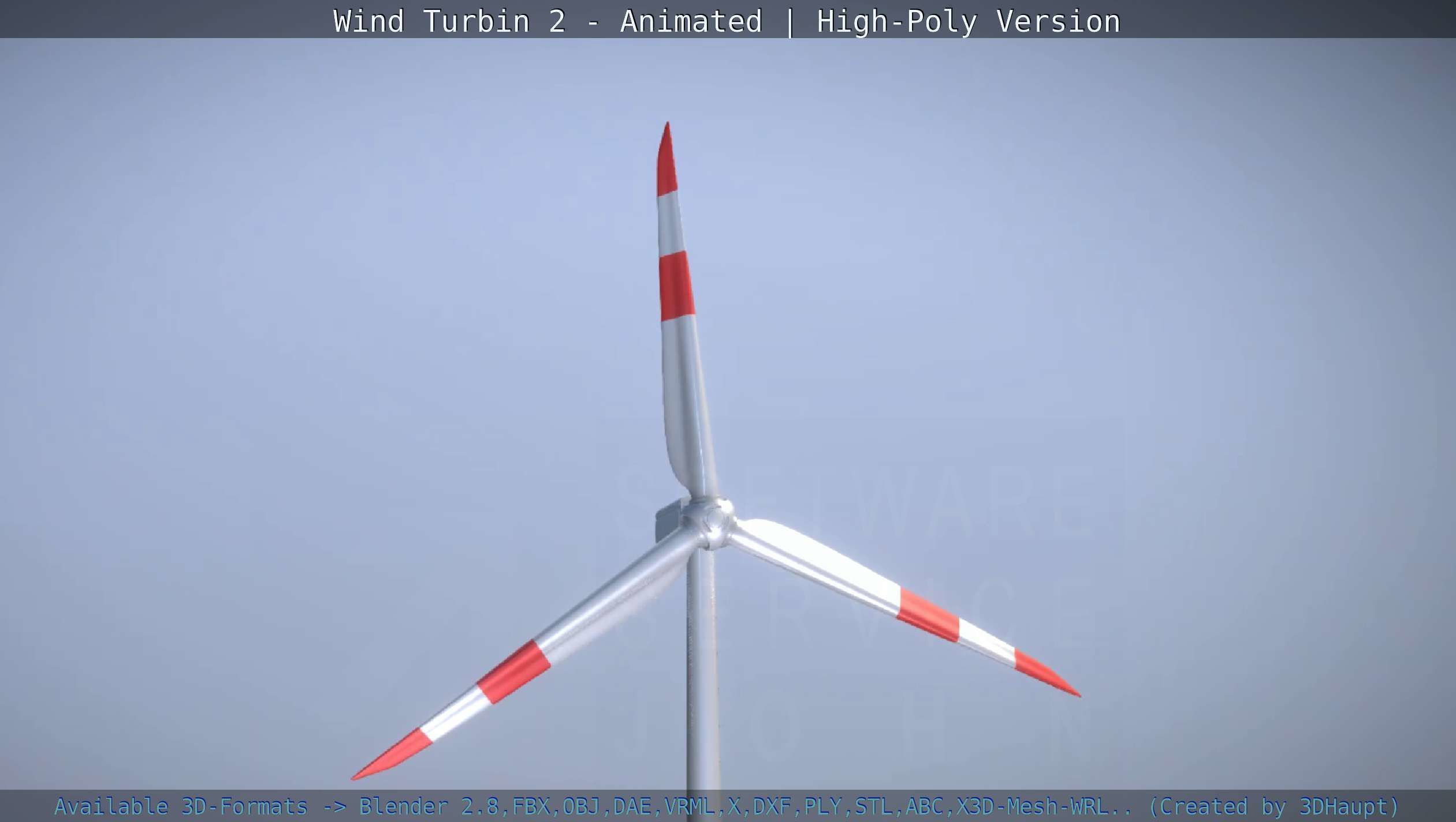 Animated Wind Turbin 2 - High-Poly Version 3D model_142