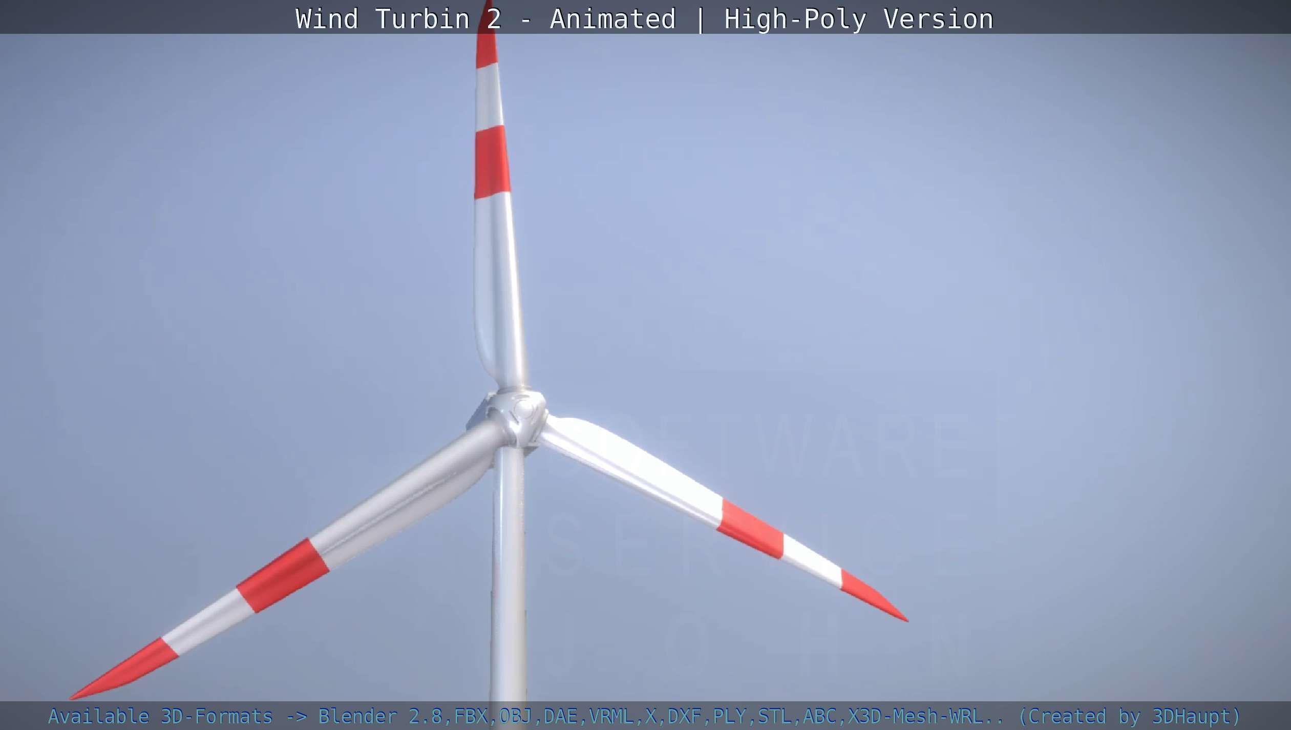 Animated Wind Turbin 2 - High-Poly Version 3D model_46