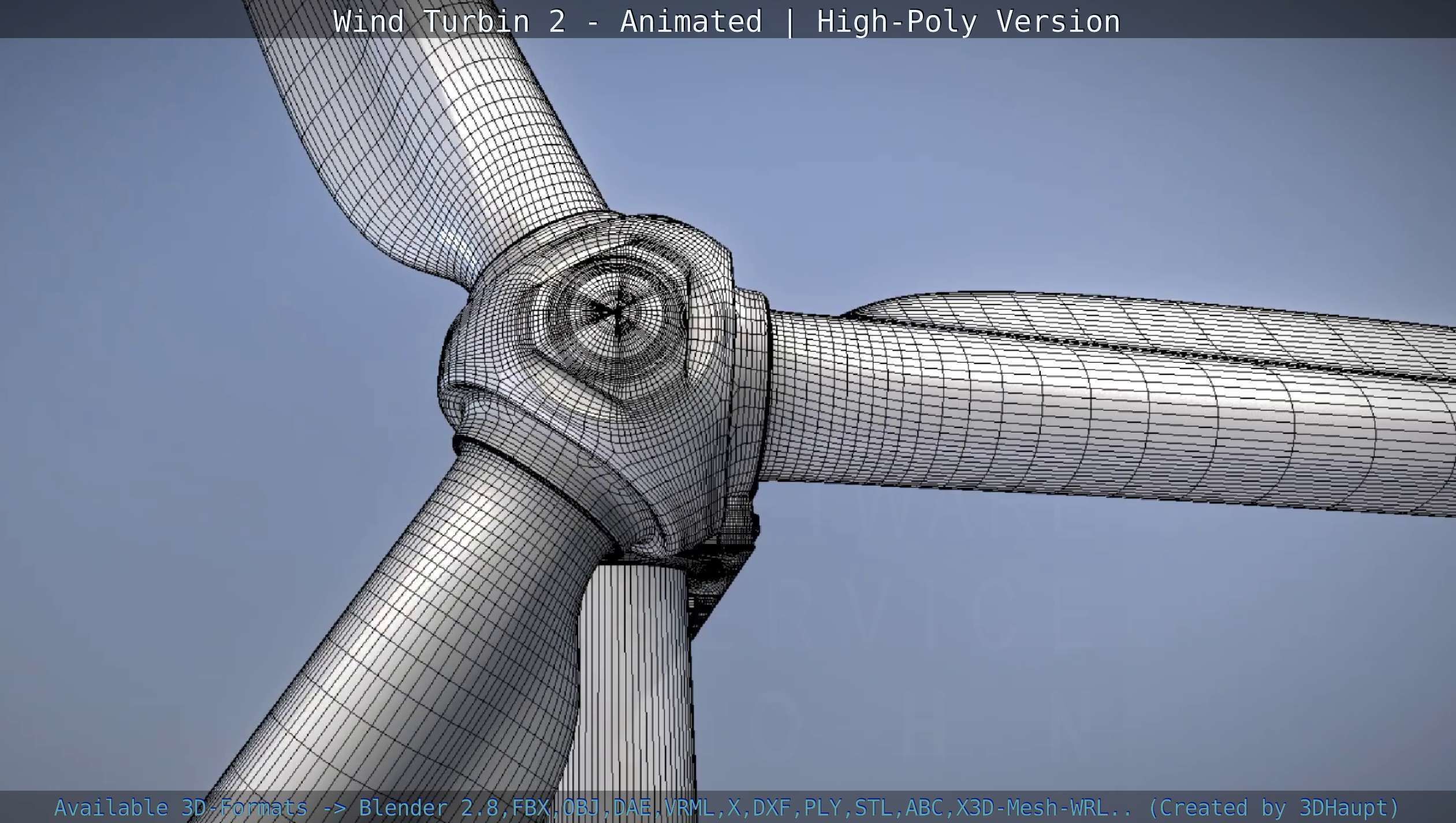 Animated Wind Turbin 2 - High-Poly Version 3D model_21
