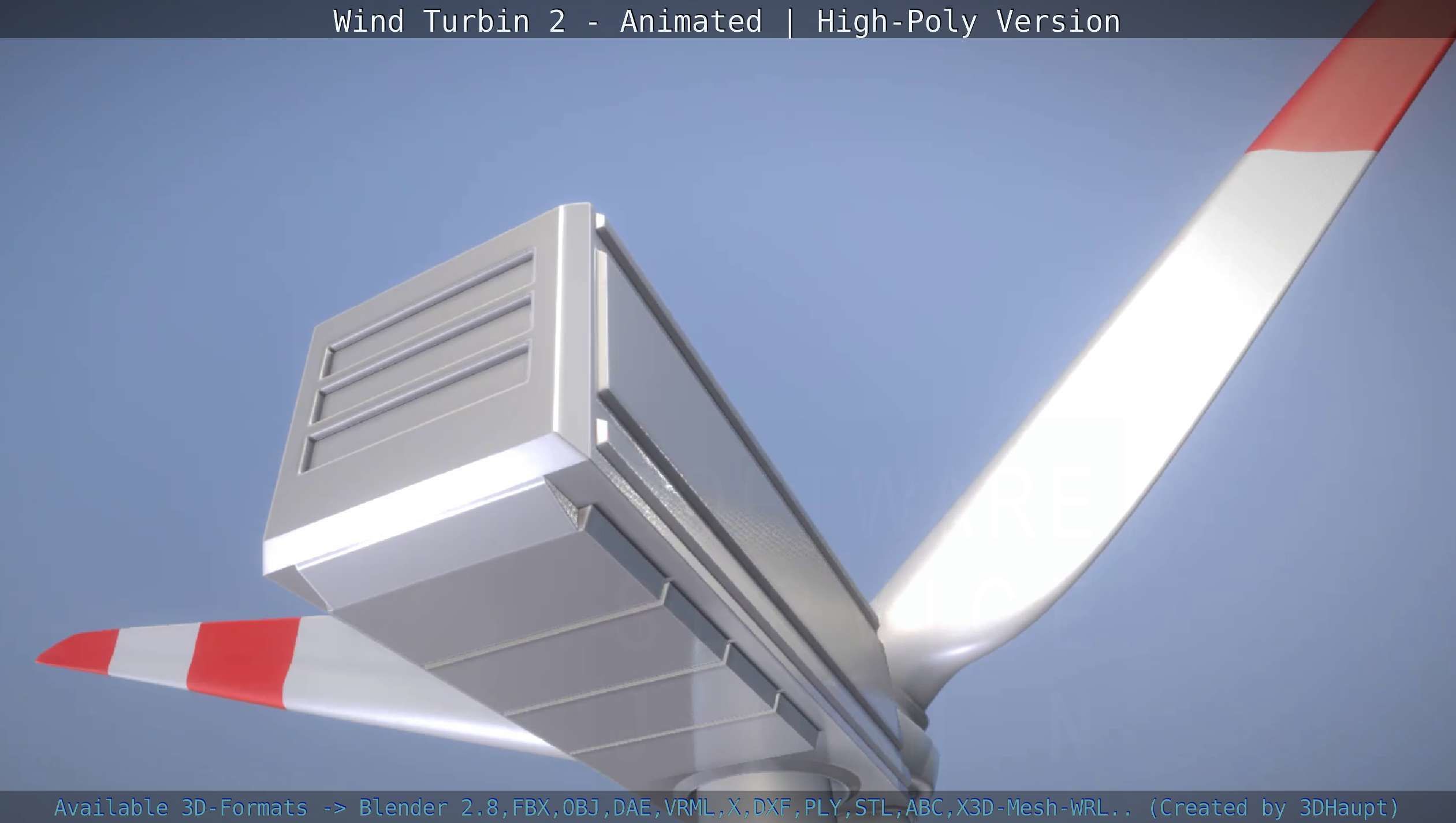 Animated Wind Turbin 2 - High-Poly Version 3D model_81