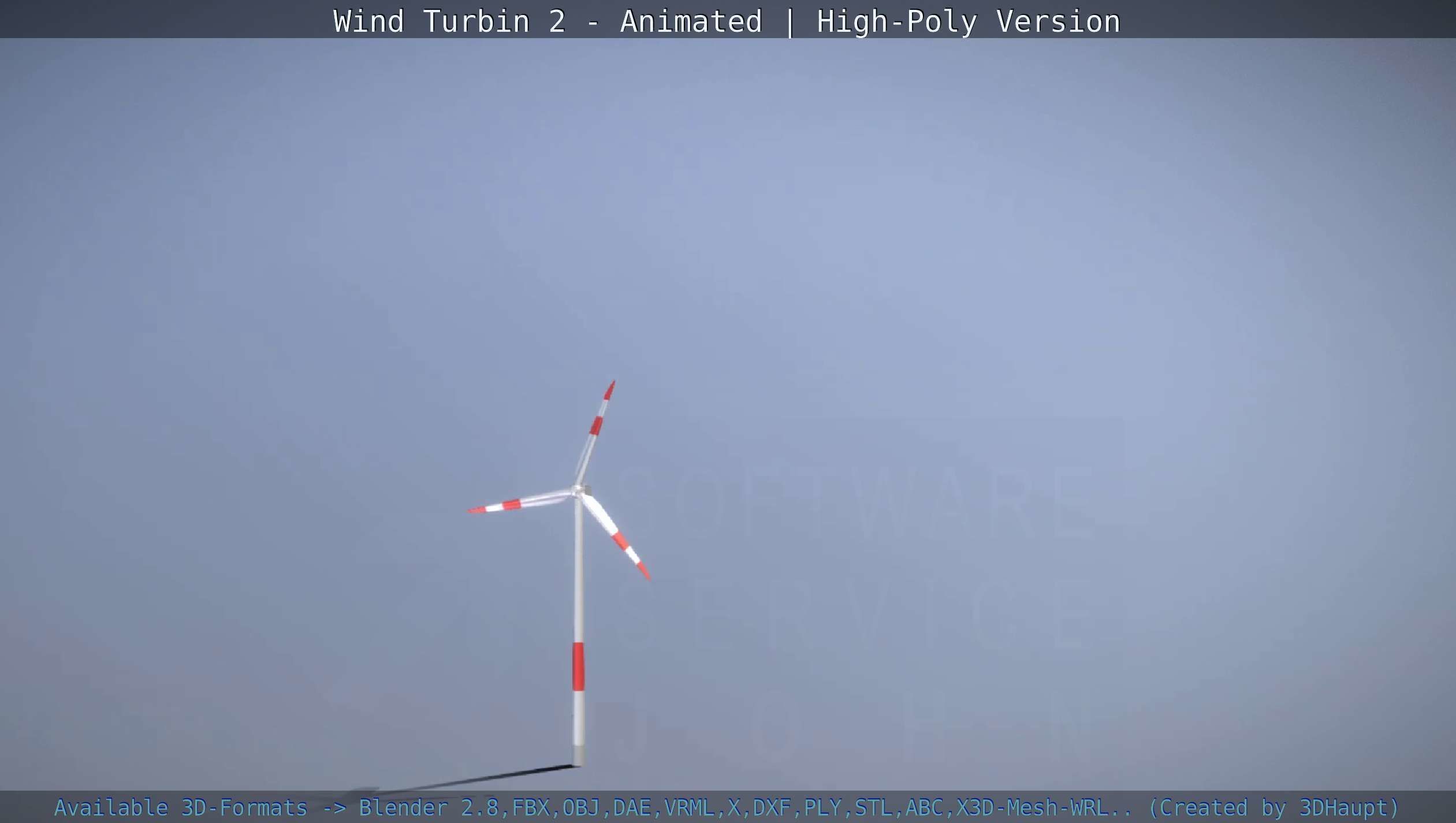 Animated Wind Turbin 2 - High-Poly Version 3D model_137