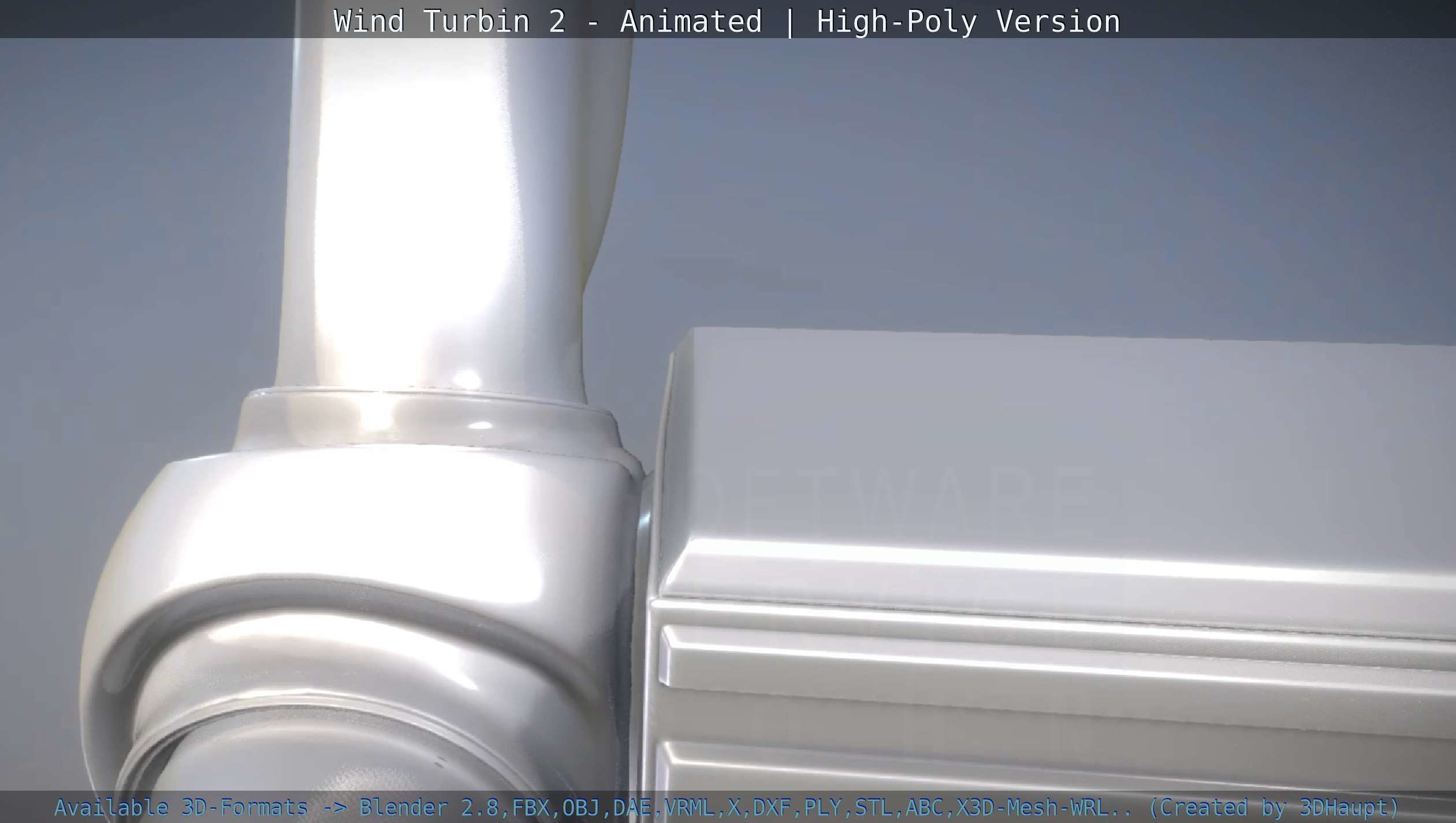 Animated Wind Turbin 2 - High-Poly Version 3D model_43