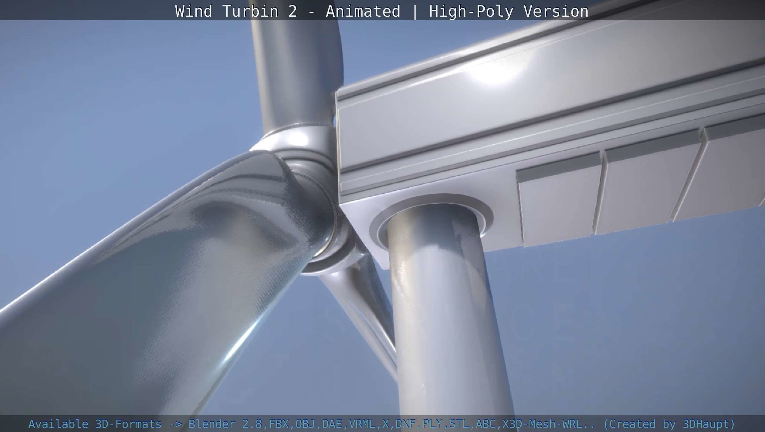 Animated Wind Turbin 2 - High-Poly Version 3D model_133