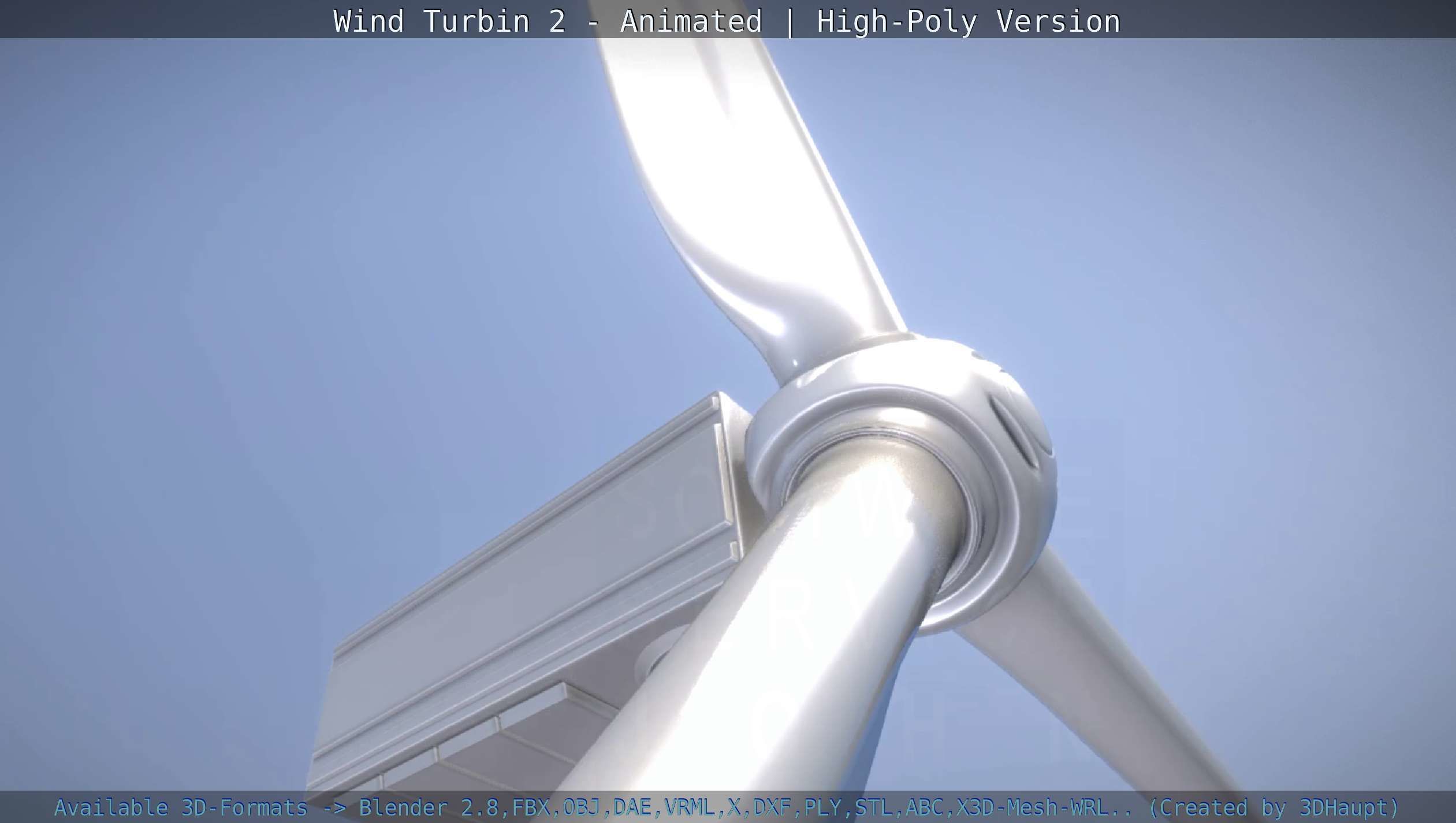 Animated Wind Turbin 2 - High-Poly Version 3D model_26