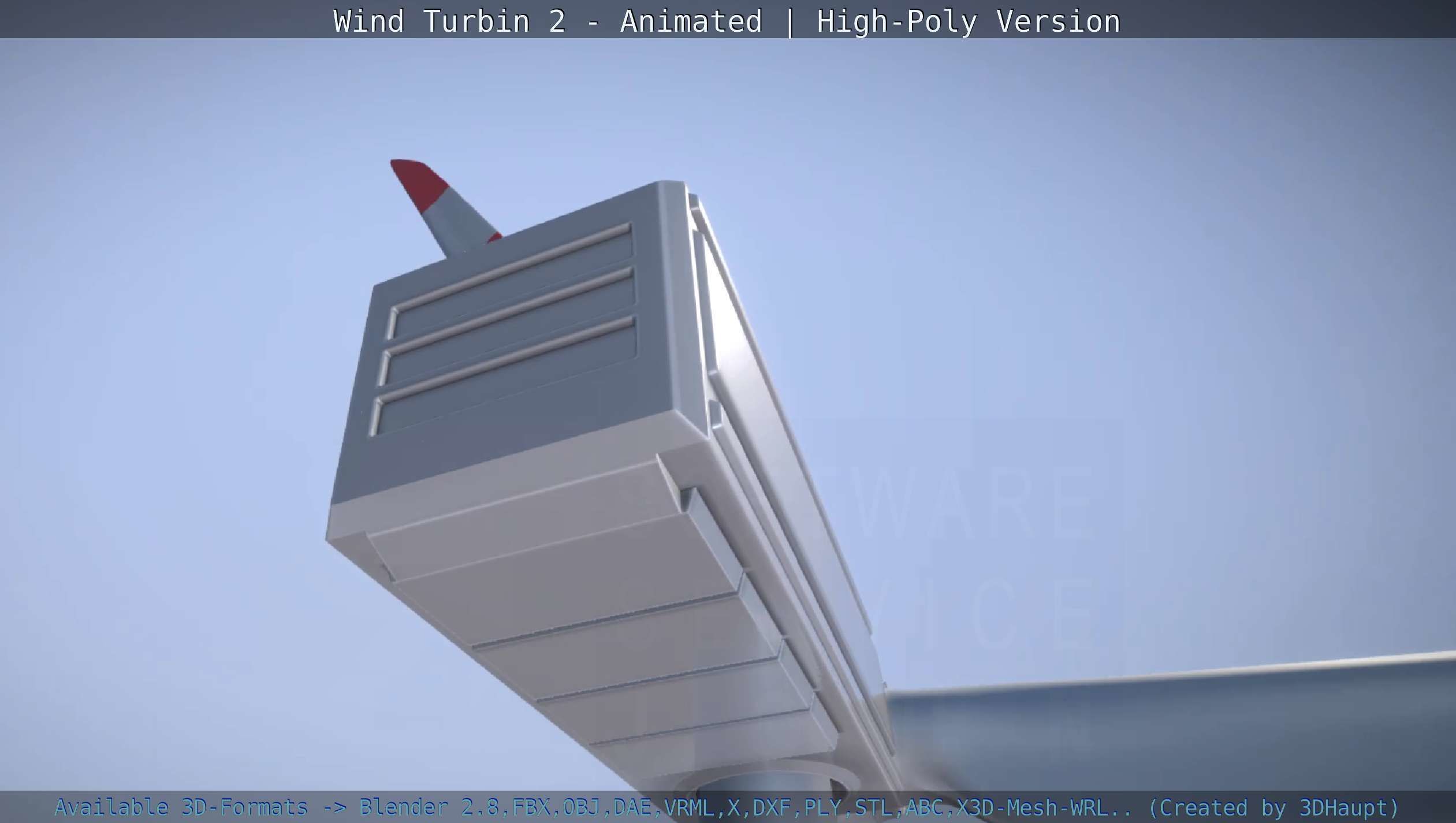 Animated Wind Turbin 2 - High-Poly Version 3D model_87